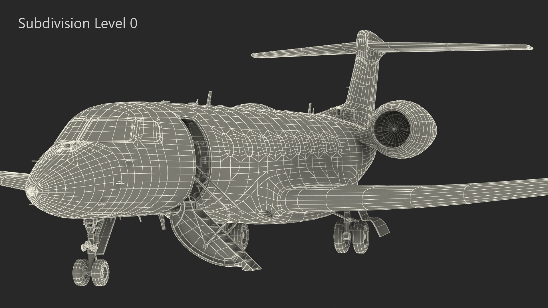 Large Private Jet Rigged 3D model