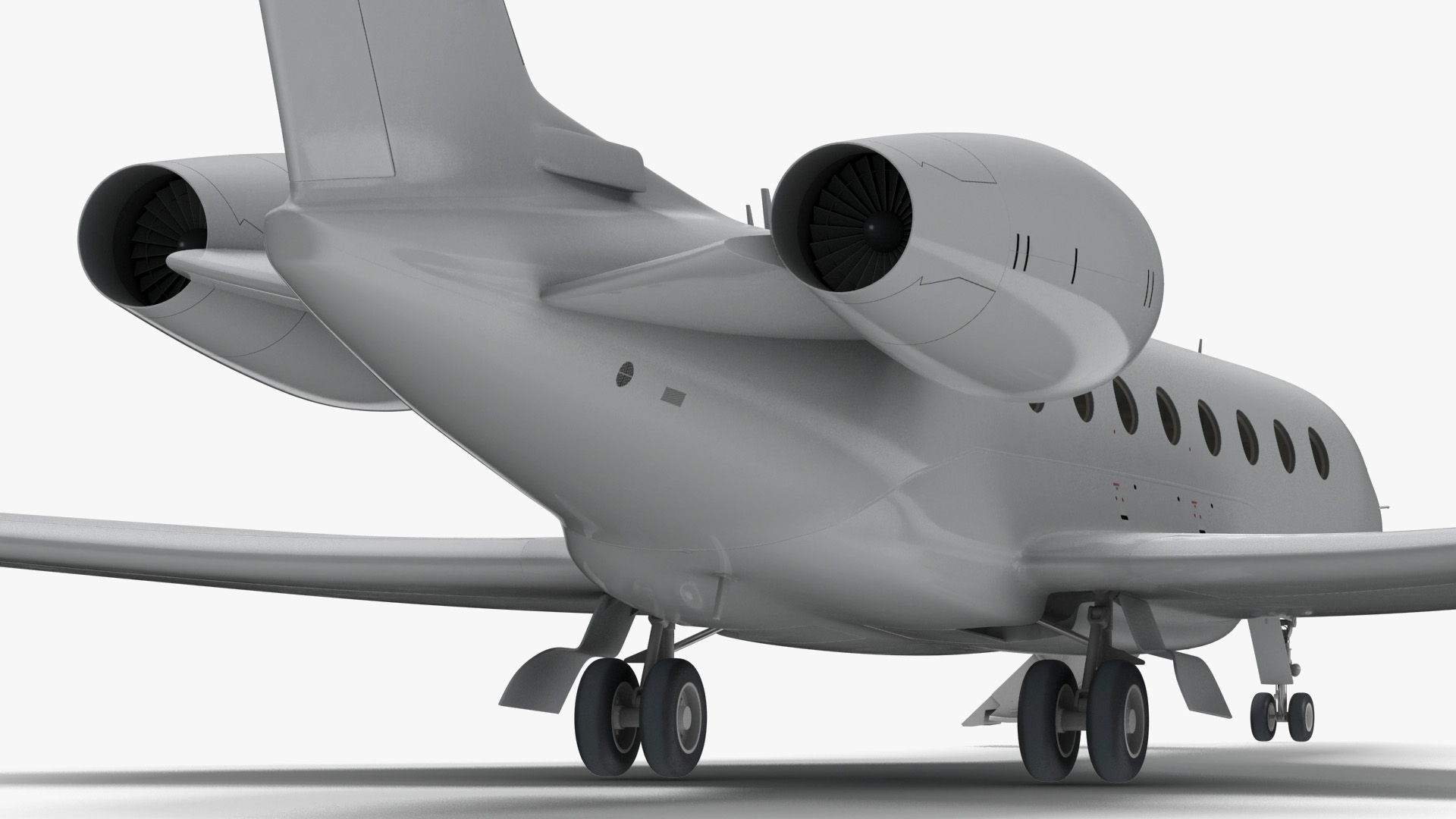 Large Private Jet Rigged 3D model