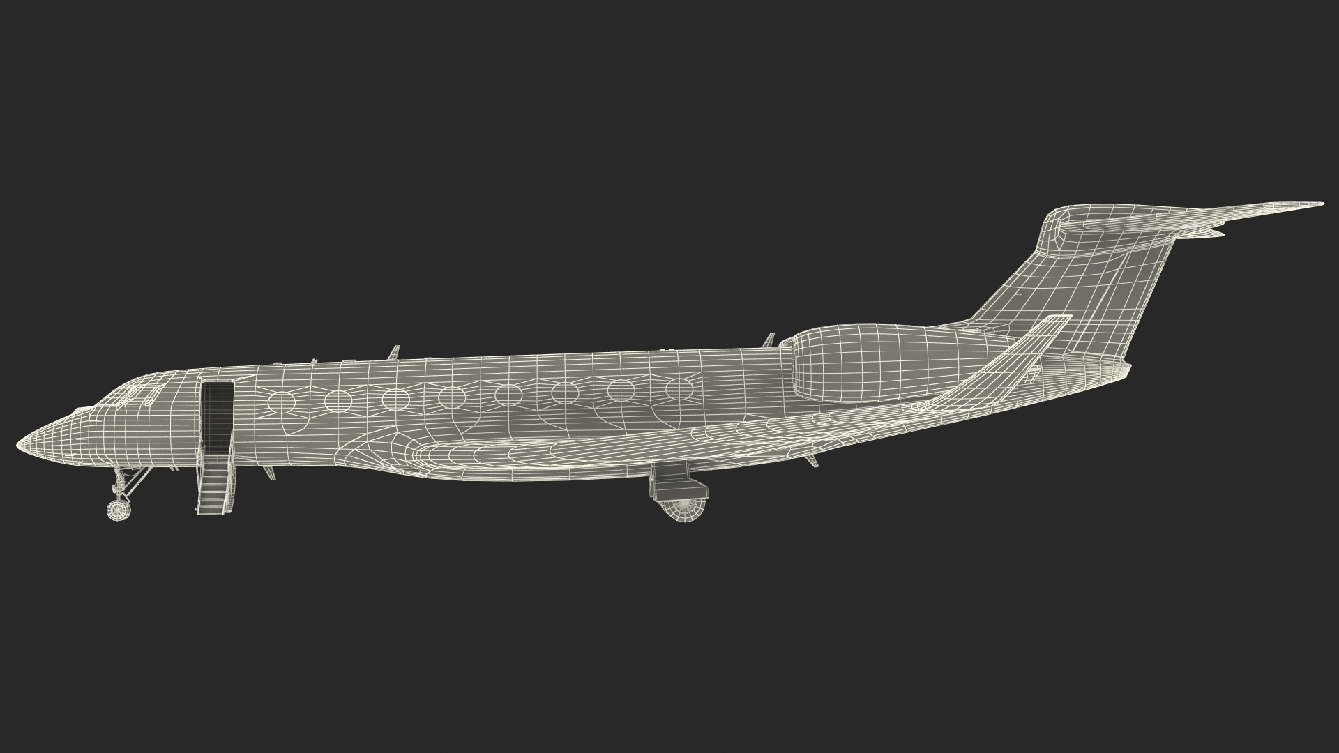 Large Private Jet Rigged 3D model