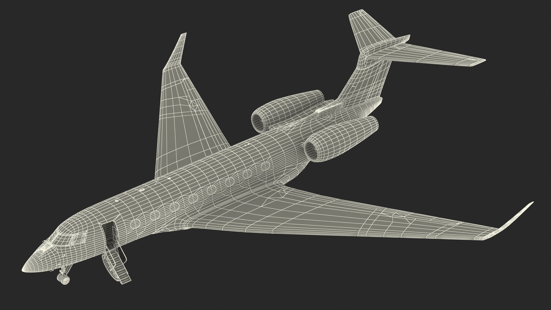Large Private Jet Rigged 3D model