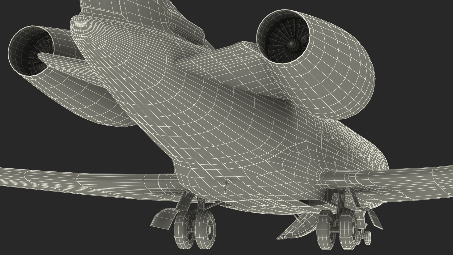 Large Private Jet Rigged 3D model