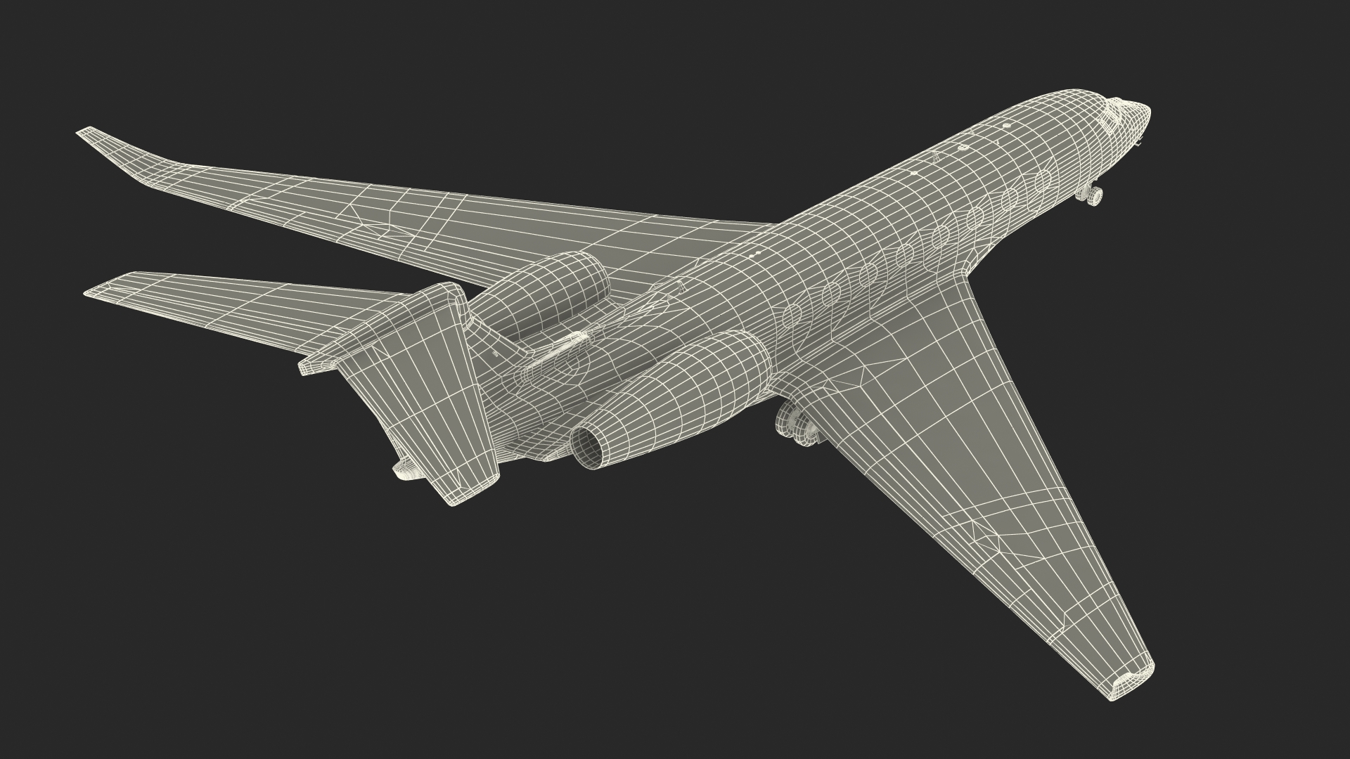Large Private Jet Rigged 3D model