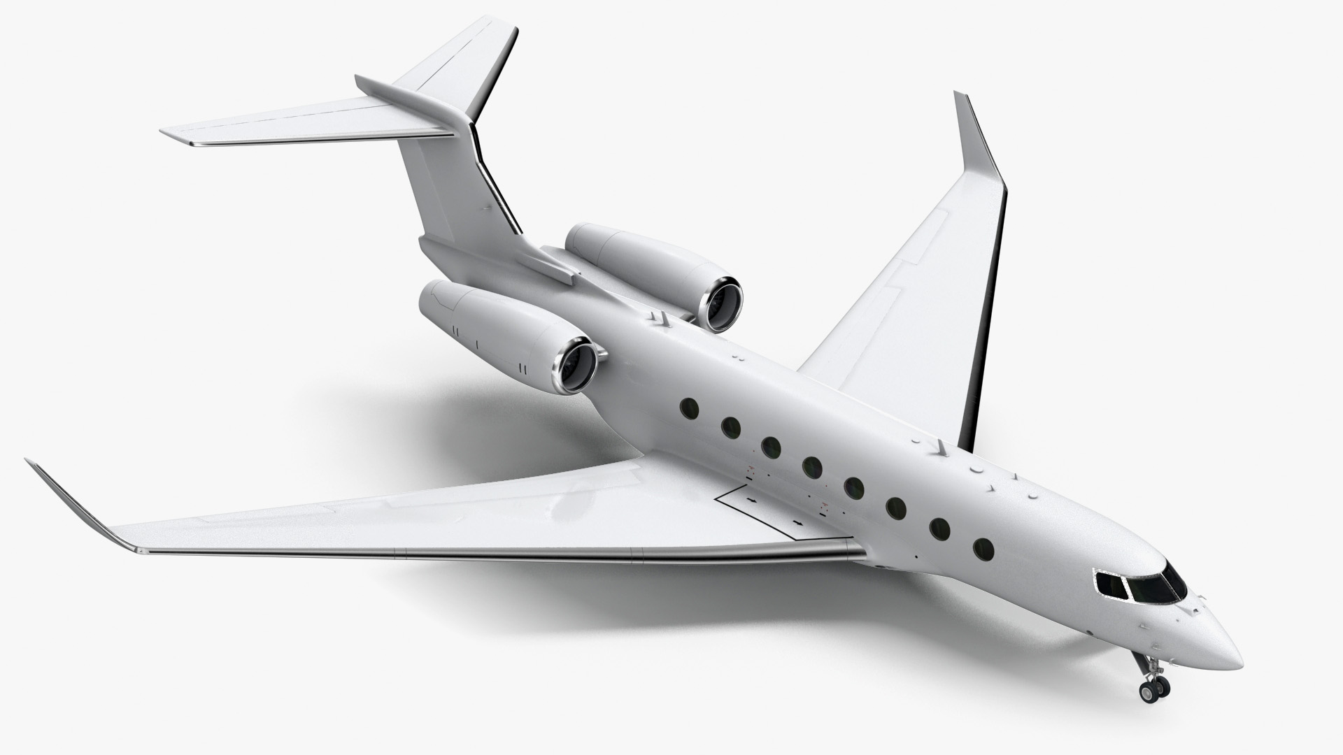 Large Private Jet Rigged 3D model