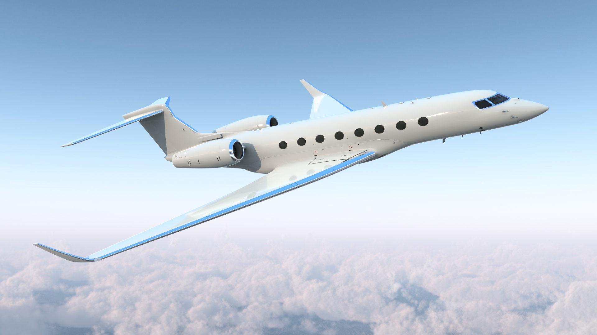 Large Private Jet Rigged 3D model