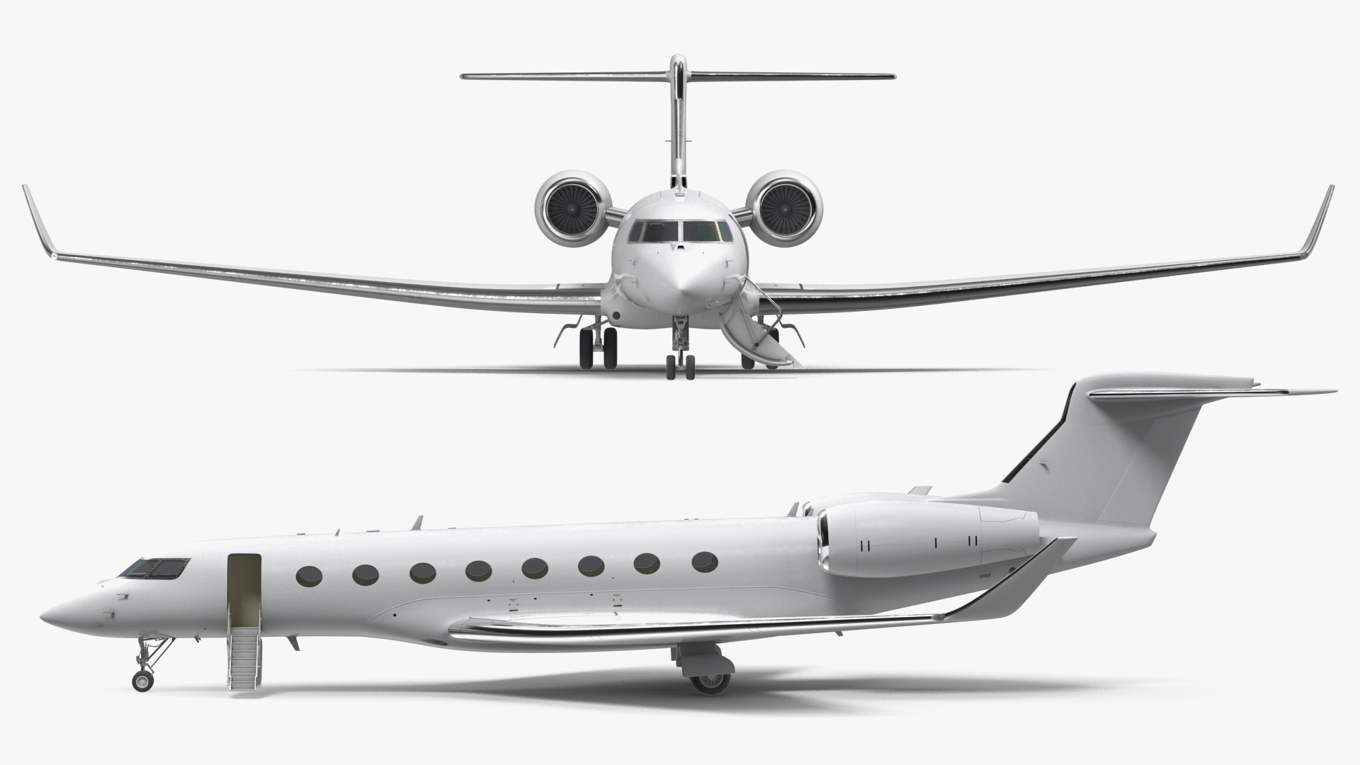 Large Private Jet Rigged 3D model