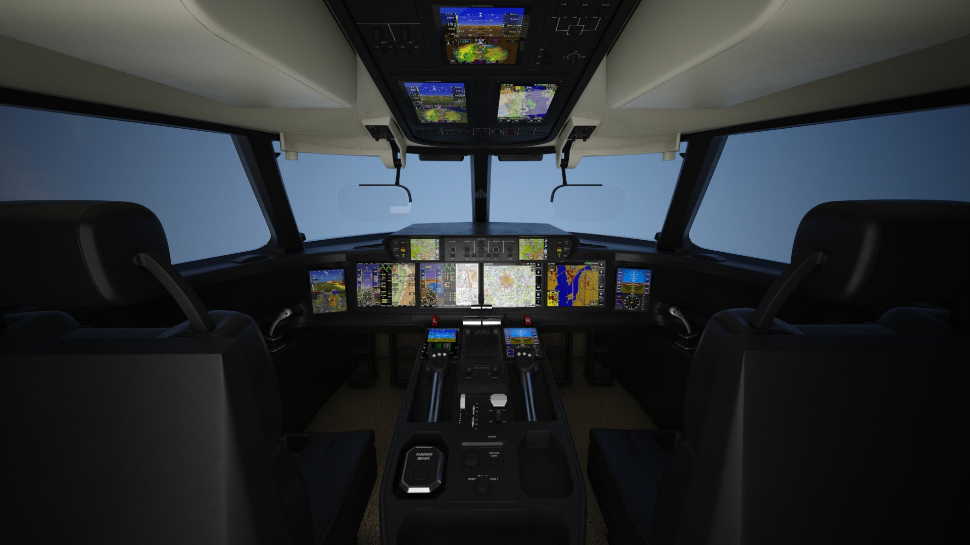 Large Private Jet Rigged 3D model