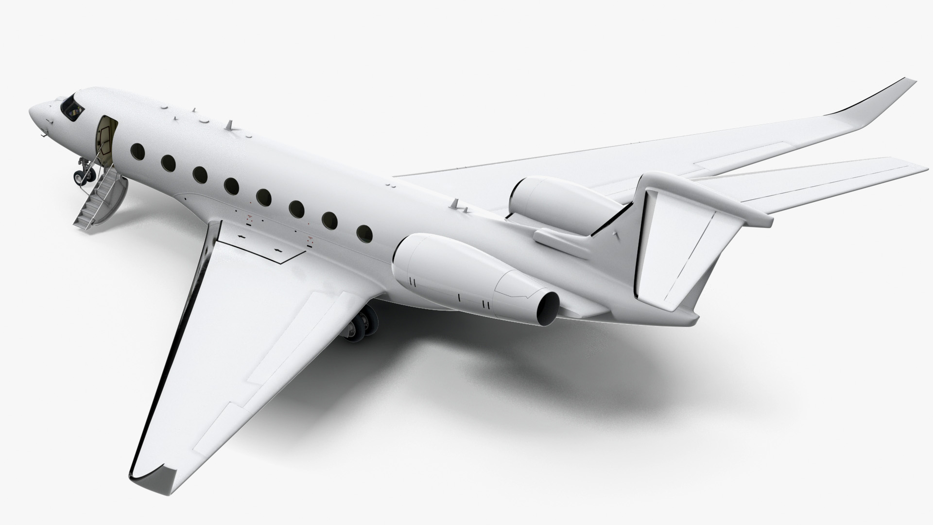 Large Private Jet Rigged 3D model