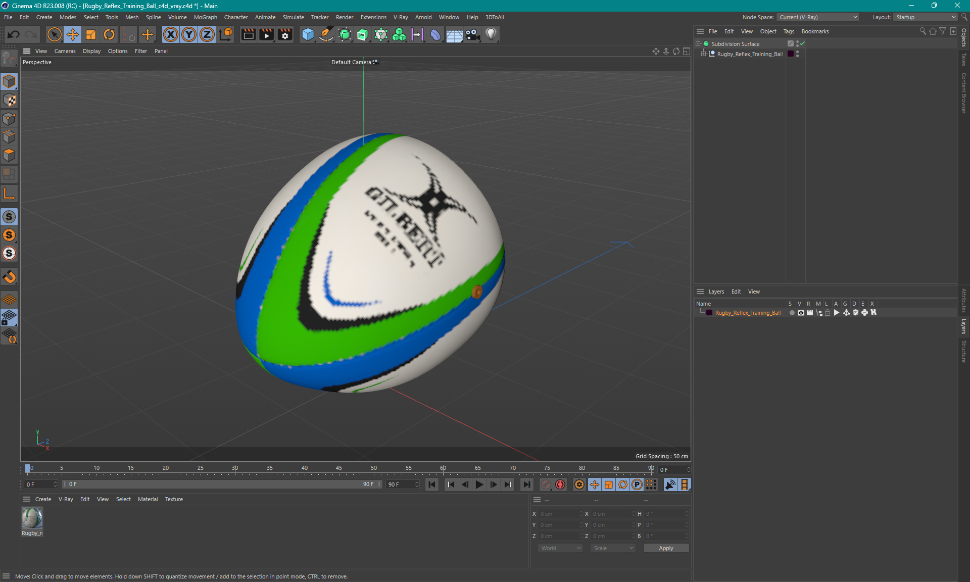 3D Rugby Reflex Training Ball