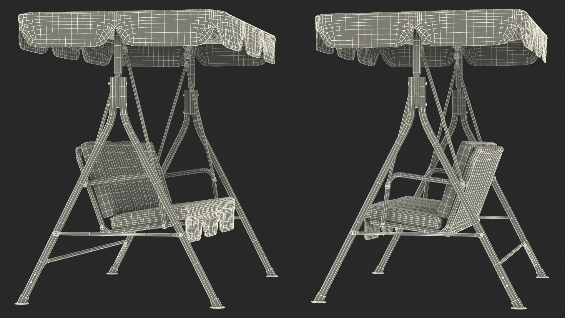3D Porch Swing Blue Hearts model