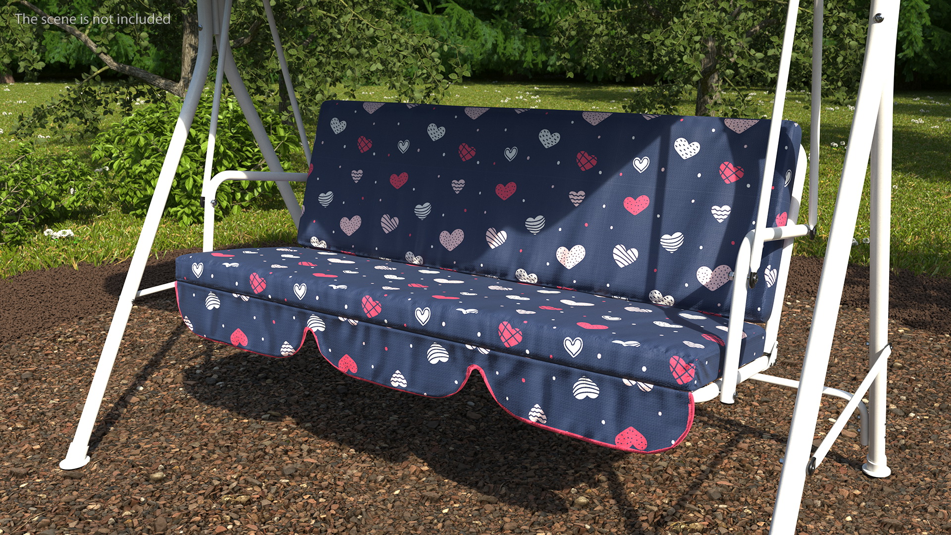 3D Porch Swing Blue Hearts model