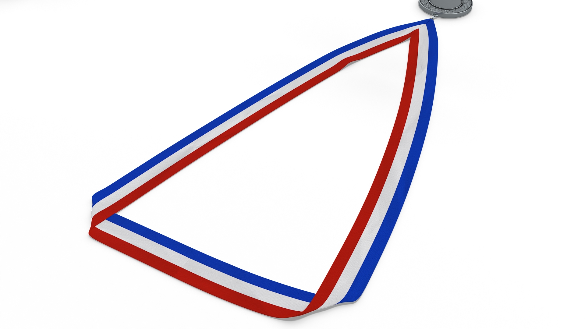3D model Silver Award Medal with Ribbon