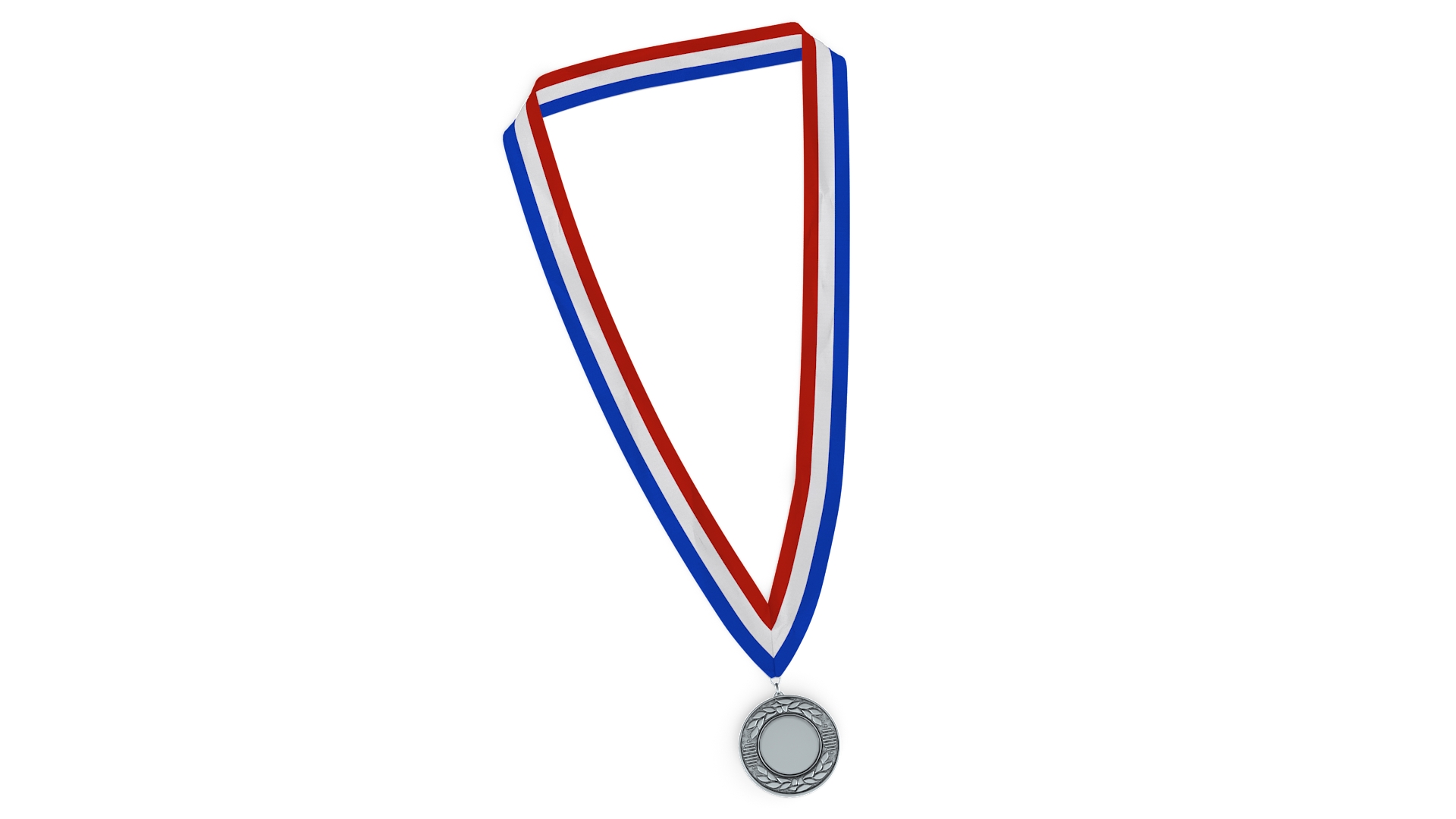 3D model Silver Award Medal with Ribbon