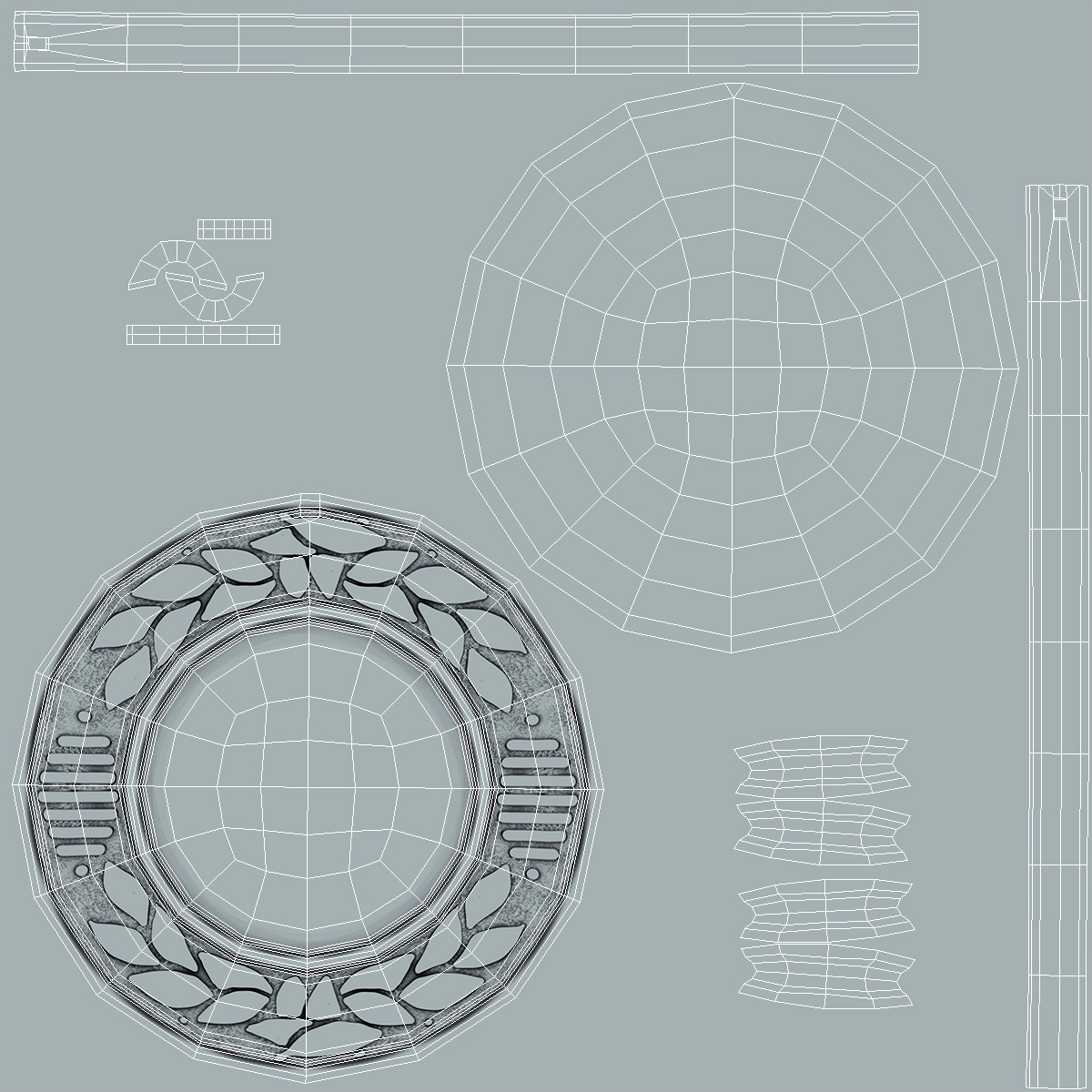 3D model Silver Award Medal with Ribbon
