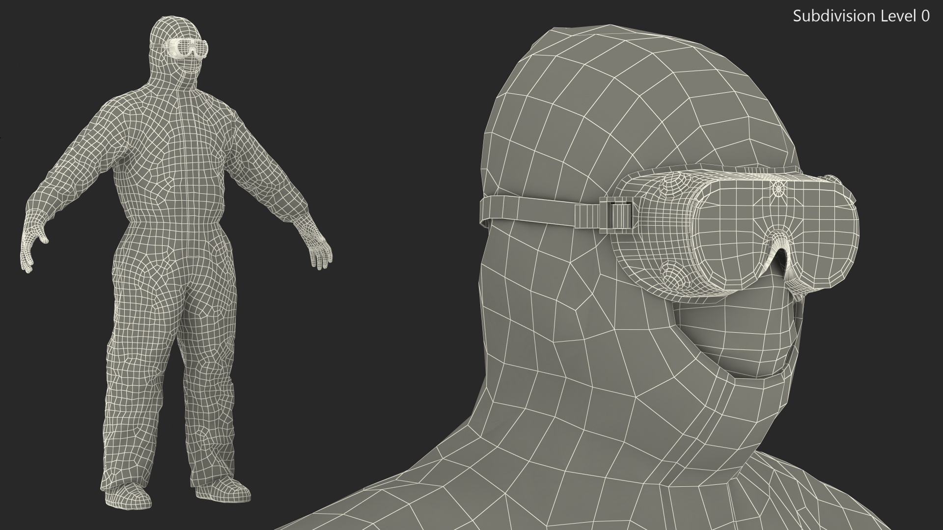 Disposable Chemical Protective Coverall 3D model