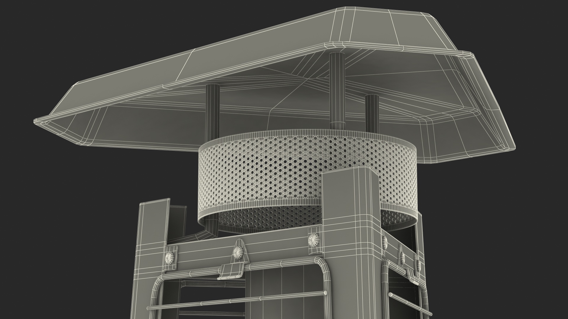 3D Outdoor Pyramid Patio Heater On