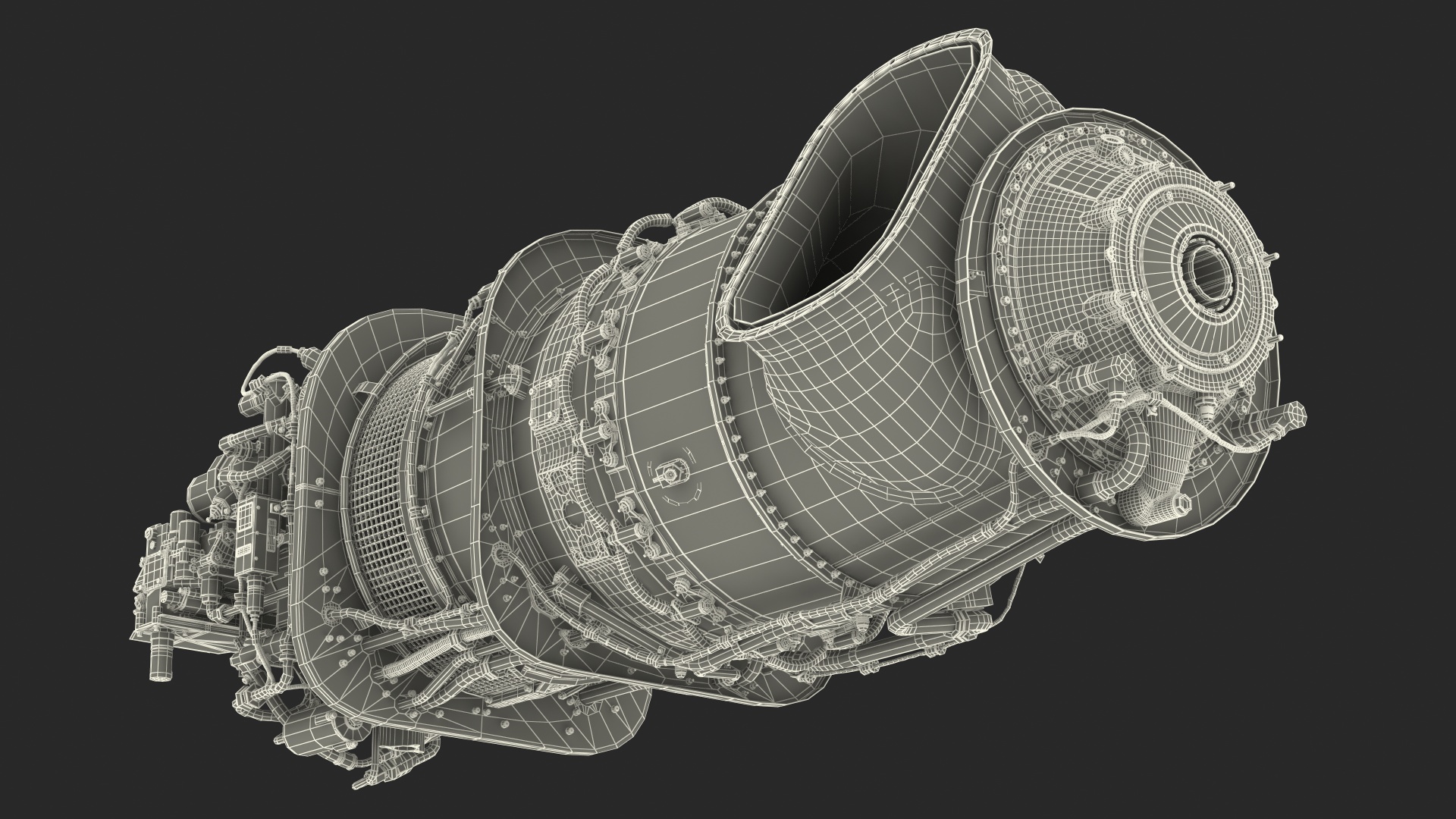3D model Pratt and Whitney PT6C Turboshaft Engine