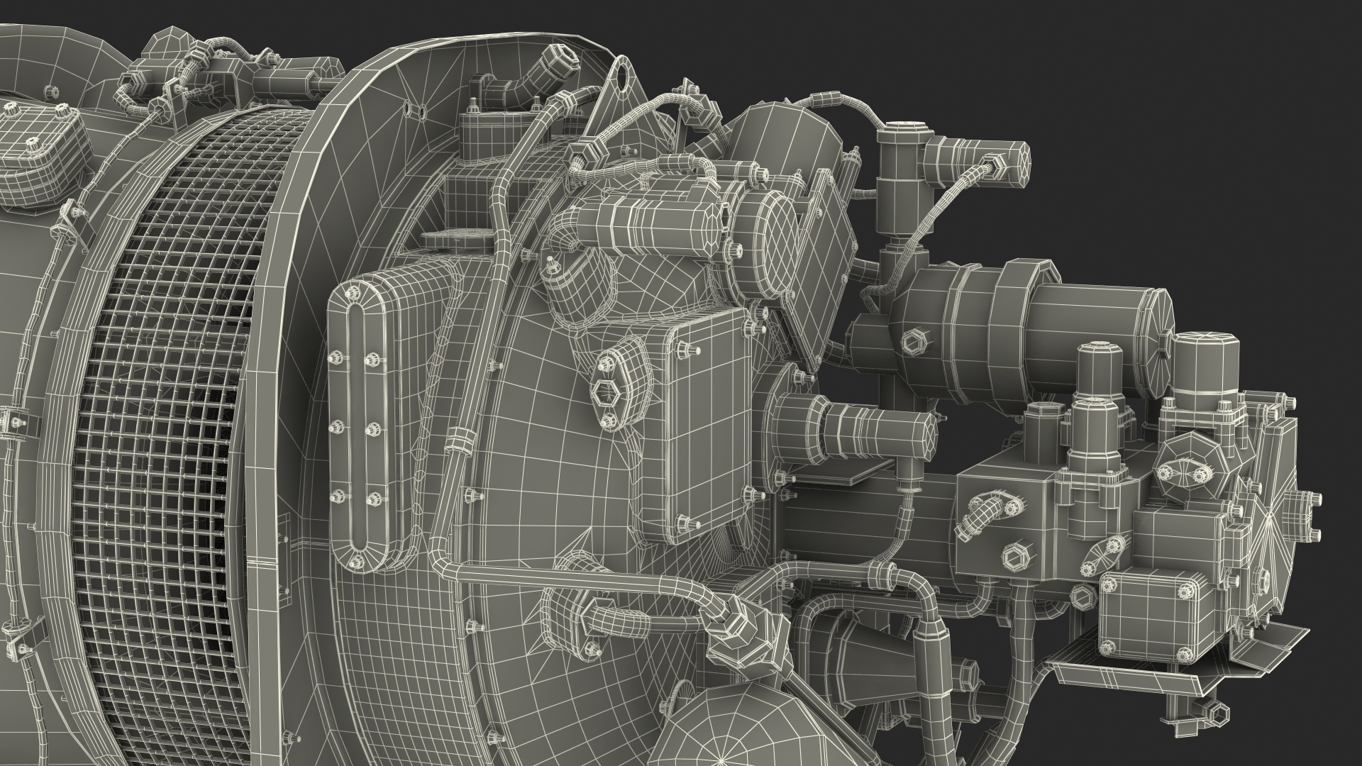 3D model Pratt and Whitney PT6C Turboshaft Engine