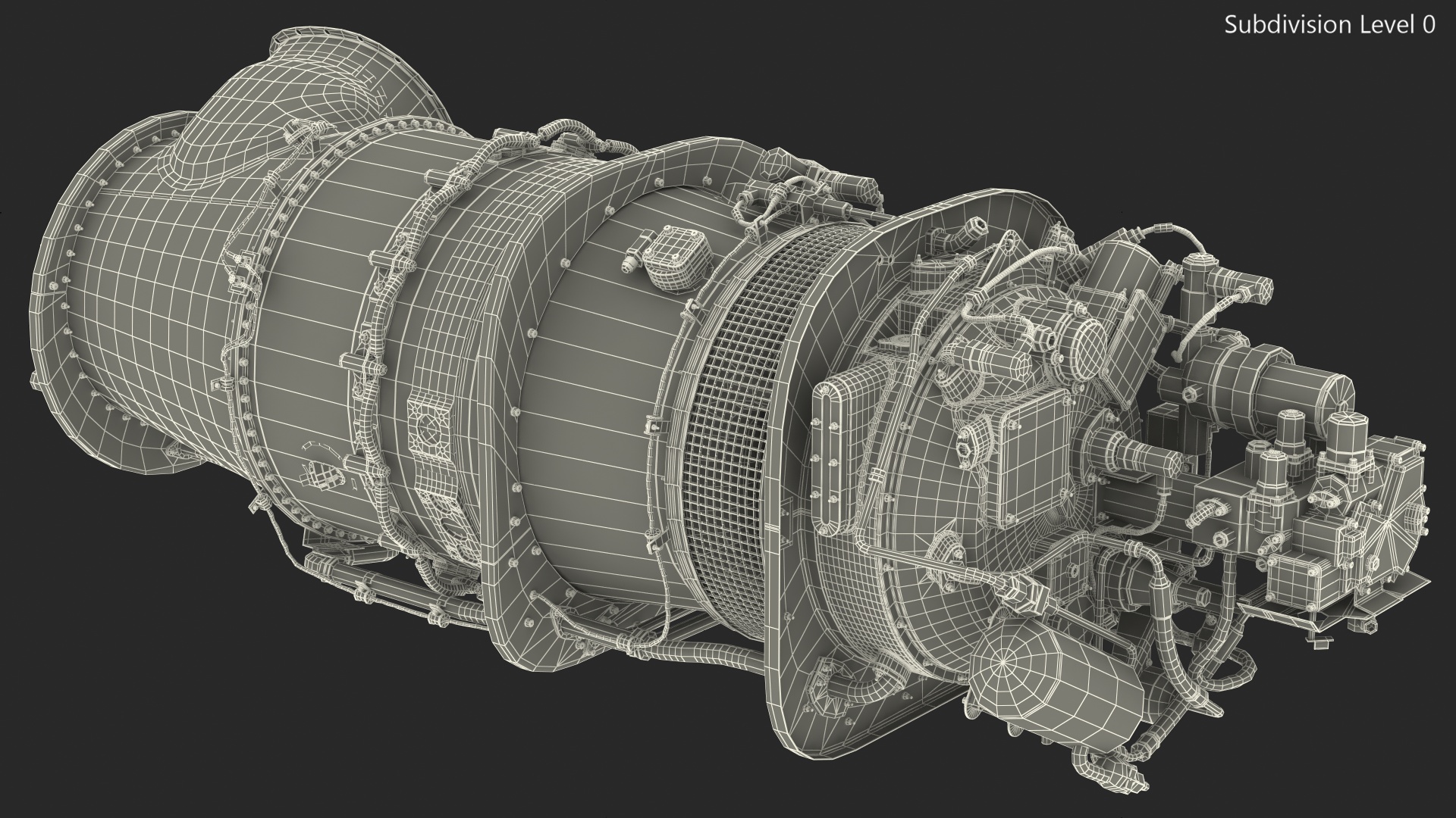 3D model Pratt and Whitney PT6C Turboshaft Engine