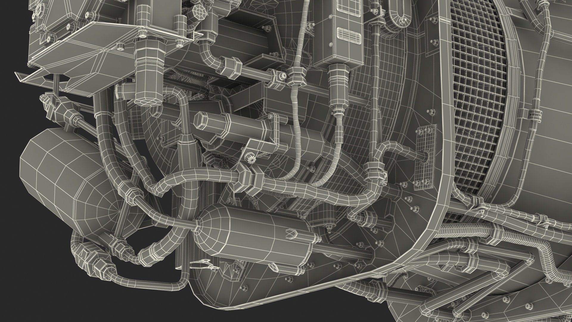 3D model Pratt and Whitney PT6C Turboshaft Engine