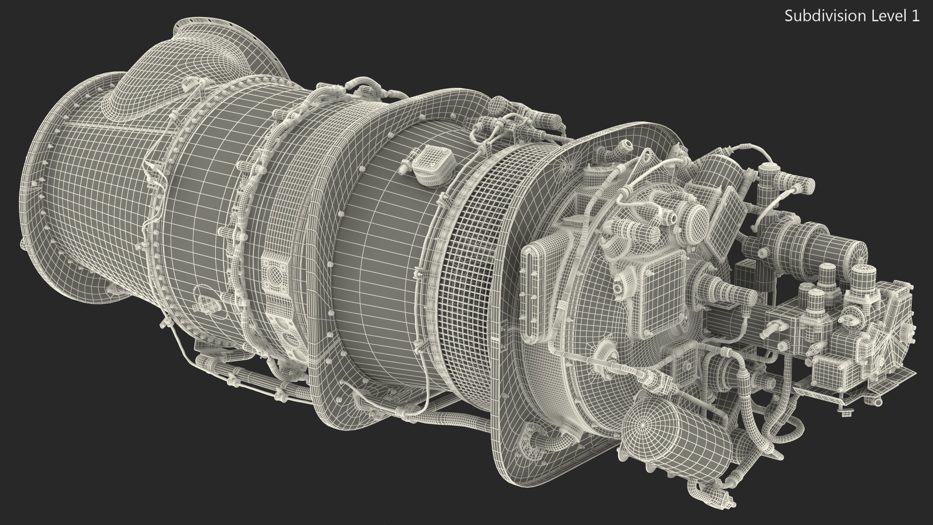 3D model Pratt and Whitney PT6C Turboshaft Engine
