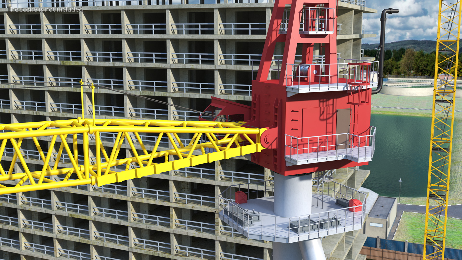 Industrial Arrow Crane 3D