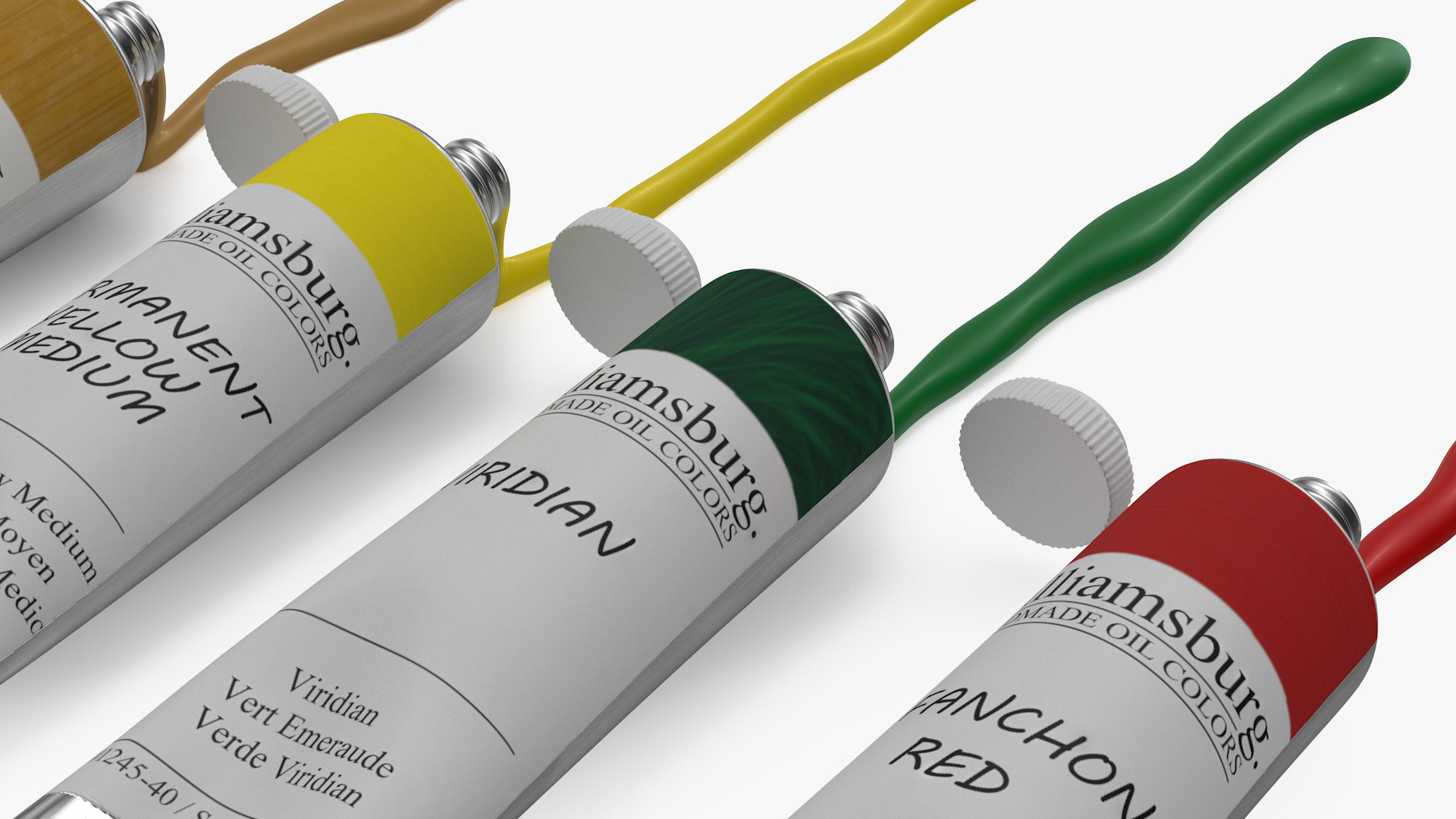 Williamsburg Row of Squeezed Oil Paint Tubes 3D model
