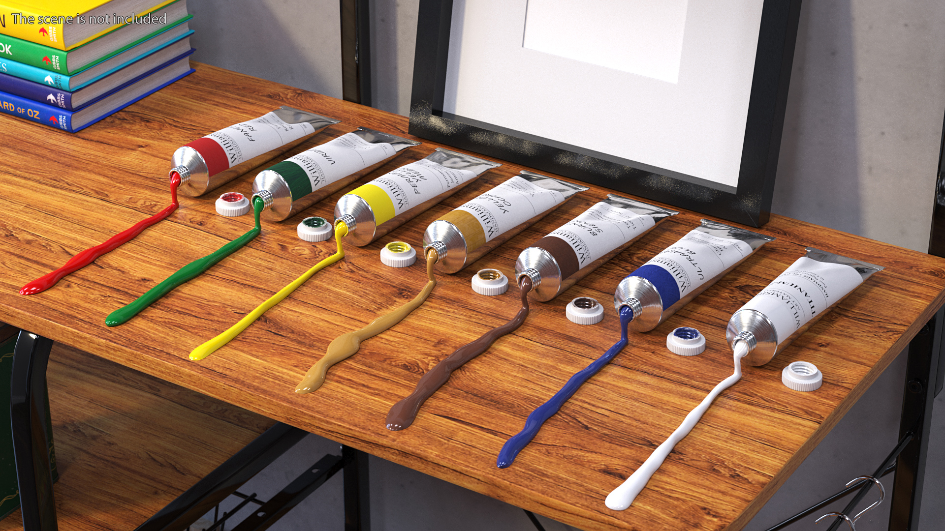 Williamsburg Row of Squeezed Oil Paint Tubes 3D model