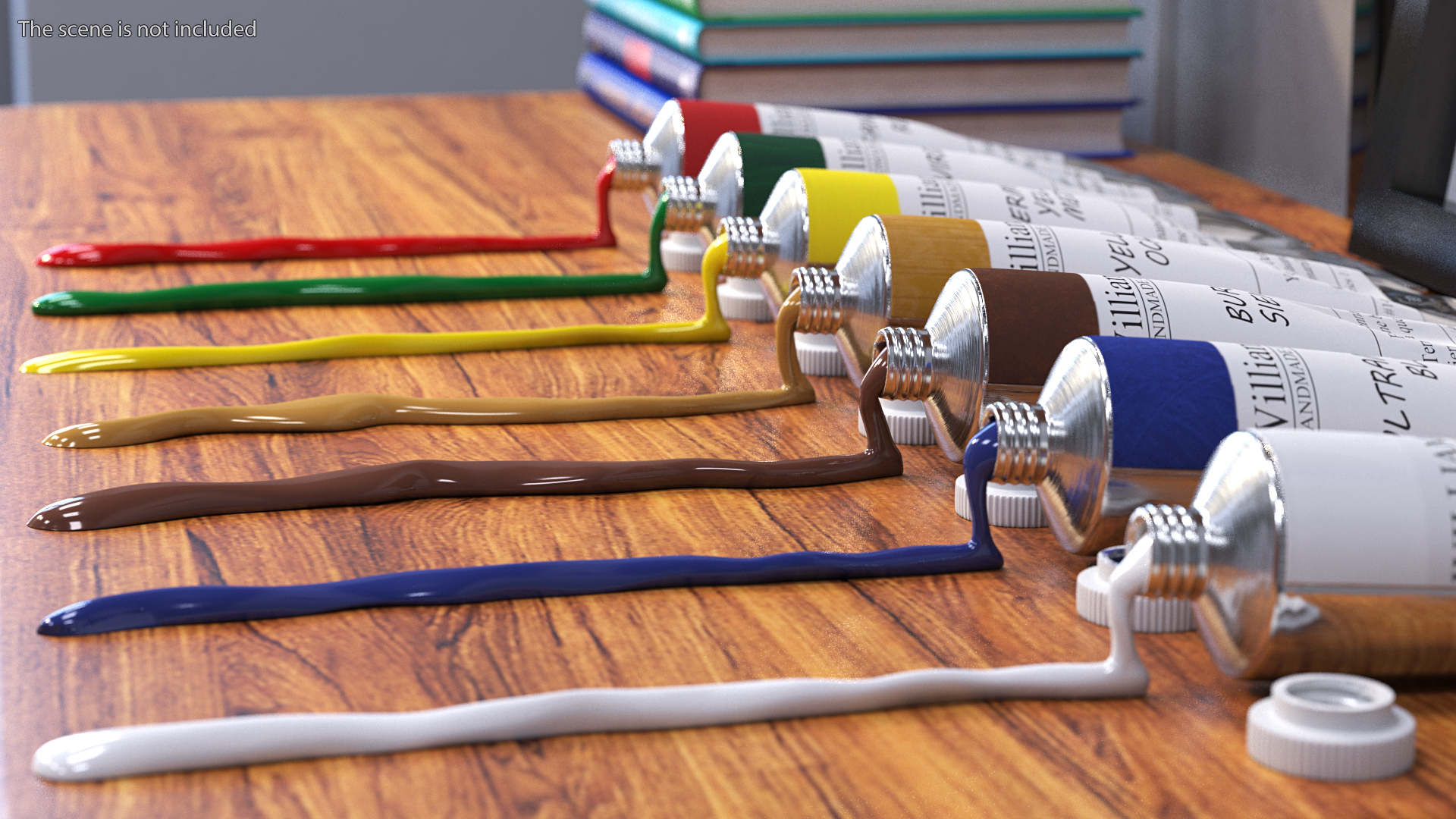 Williamsburg Row of Squeezed Oil Paint Tubes 3D model