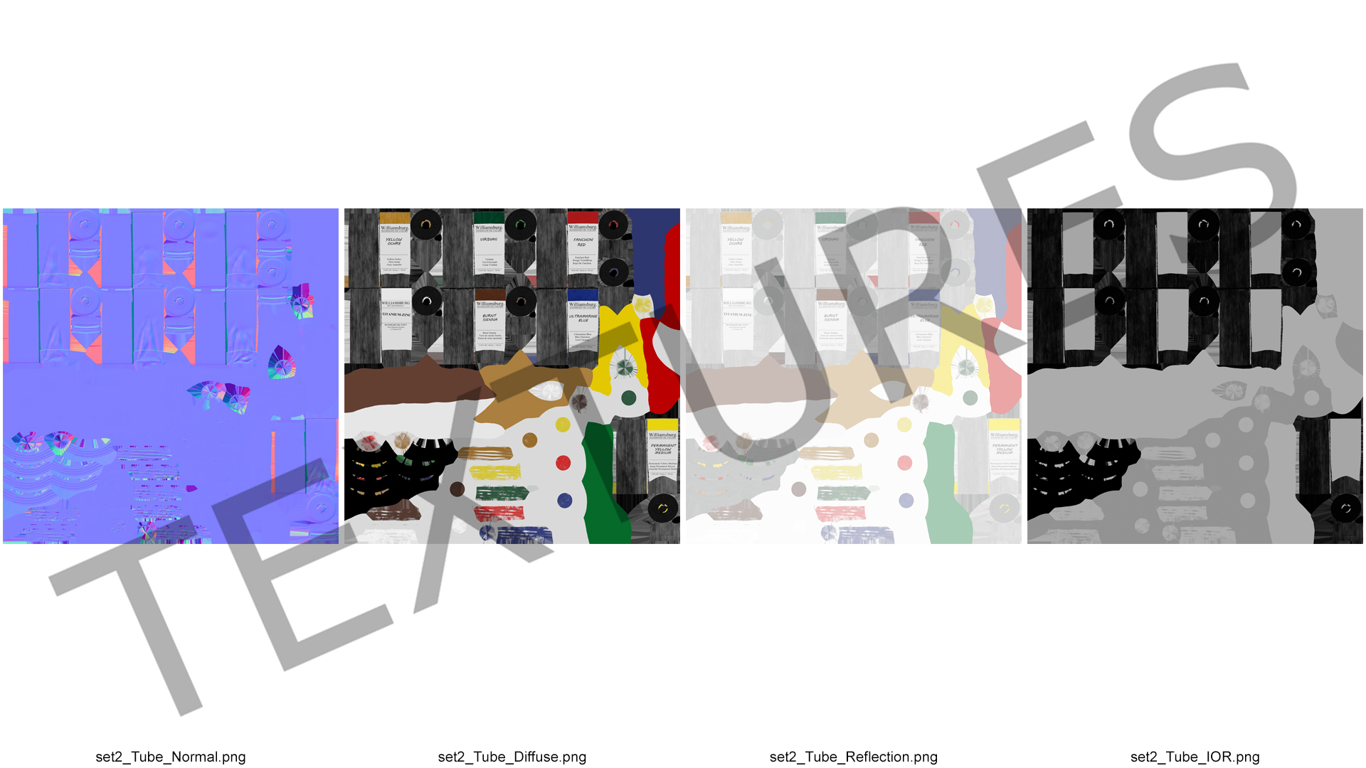 Williamsburg Row of Squeezed Oil Paint Tubes 3D model