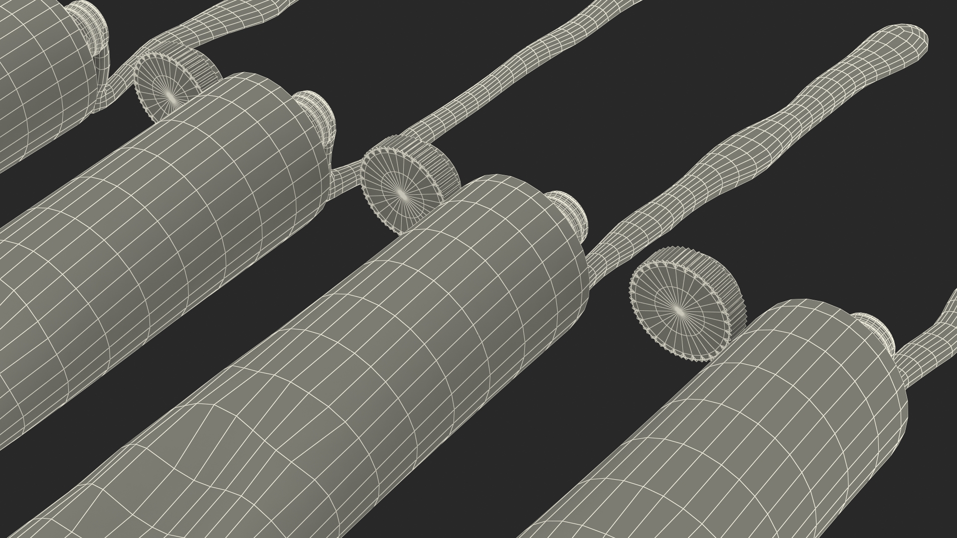 Williamsburg Row of Squeezed Oil Paint Tubes 3D model