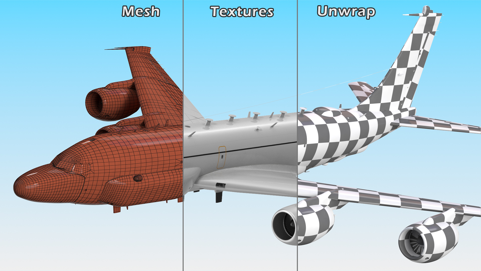 3D model Boeing RC-135 Large Reconnaissance Aircraft Flight