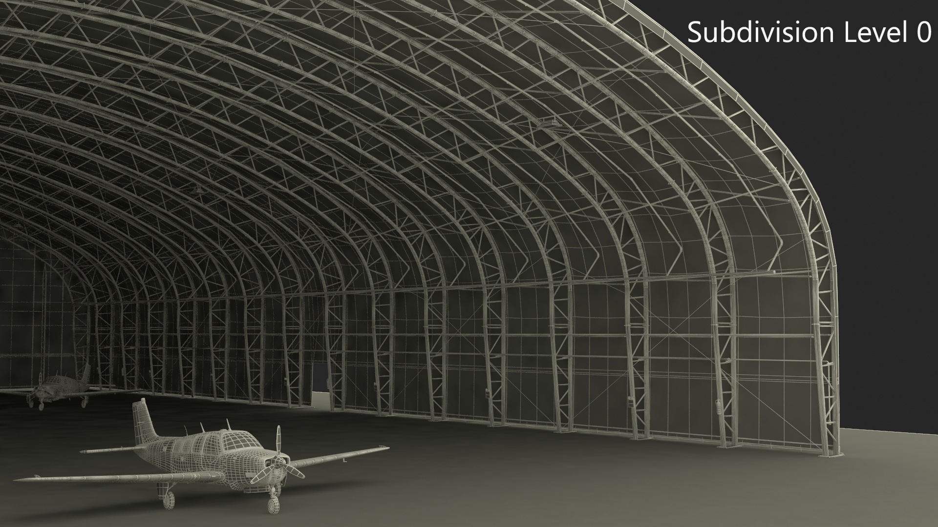 3D Beechcraft Bonanza Airplanes in Hangar model