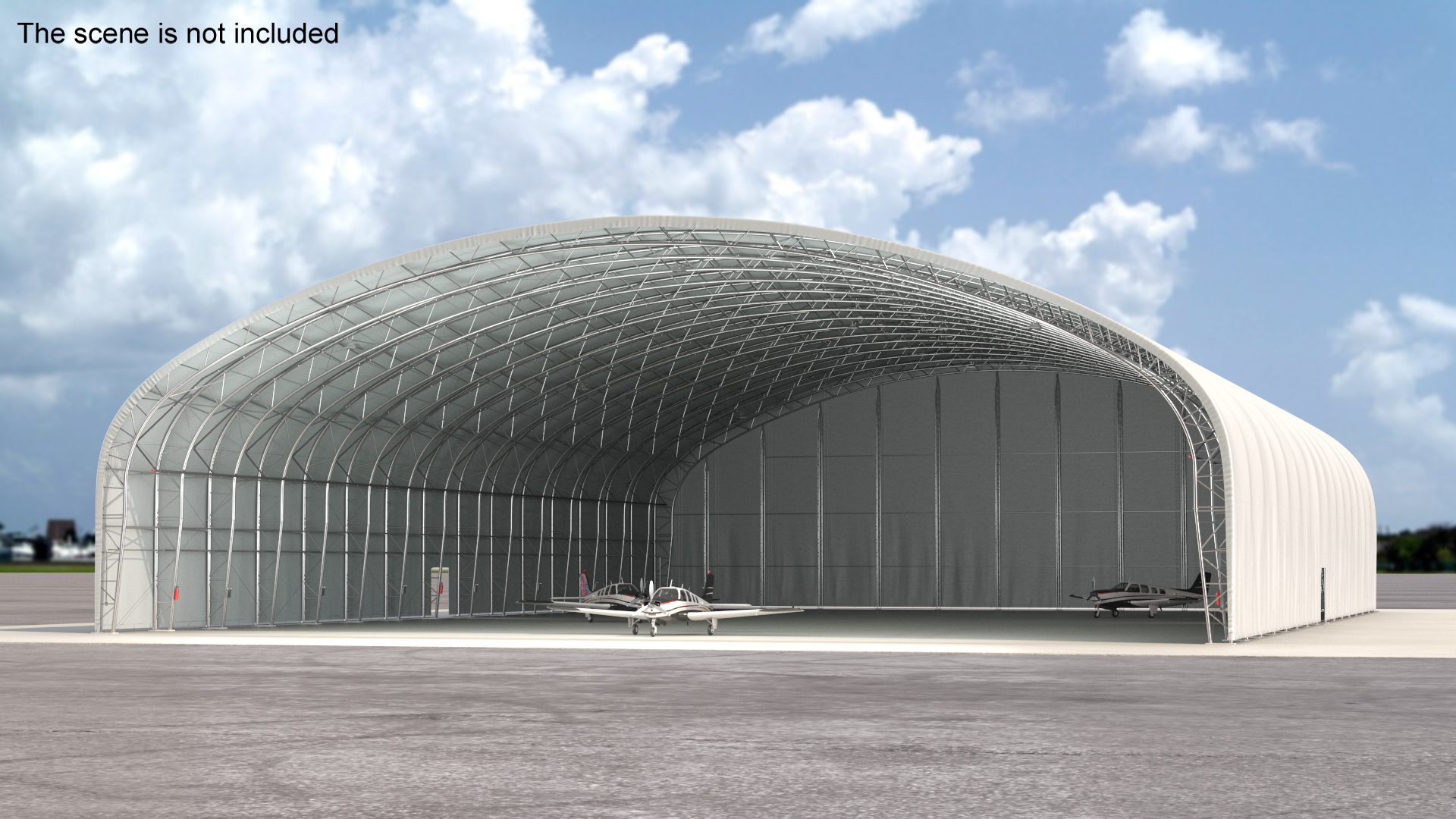 3D Beechcraft Bonanza Airplanes in Hangar model