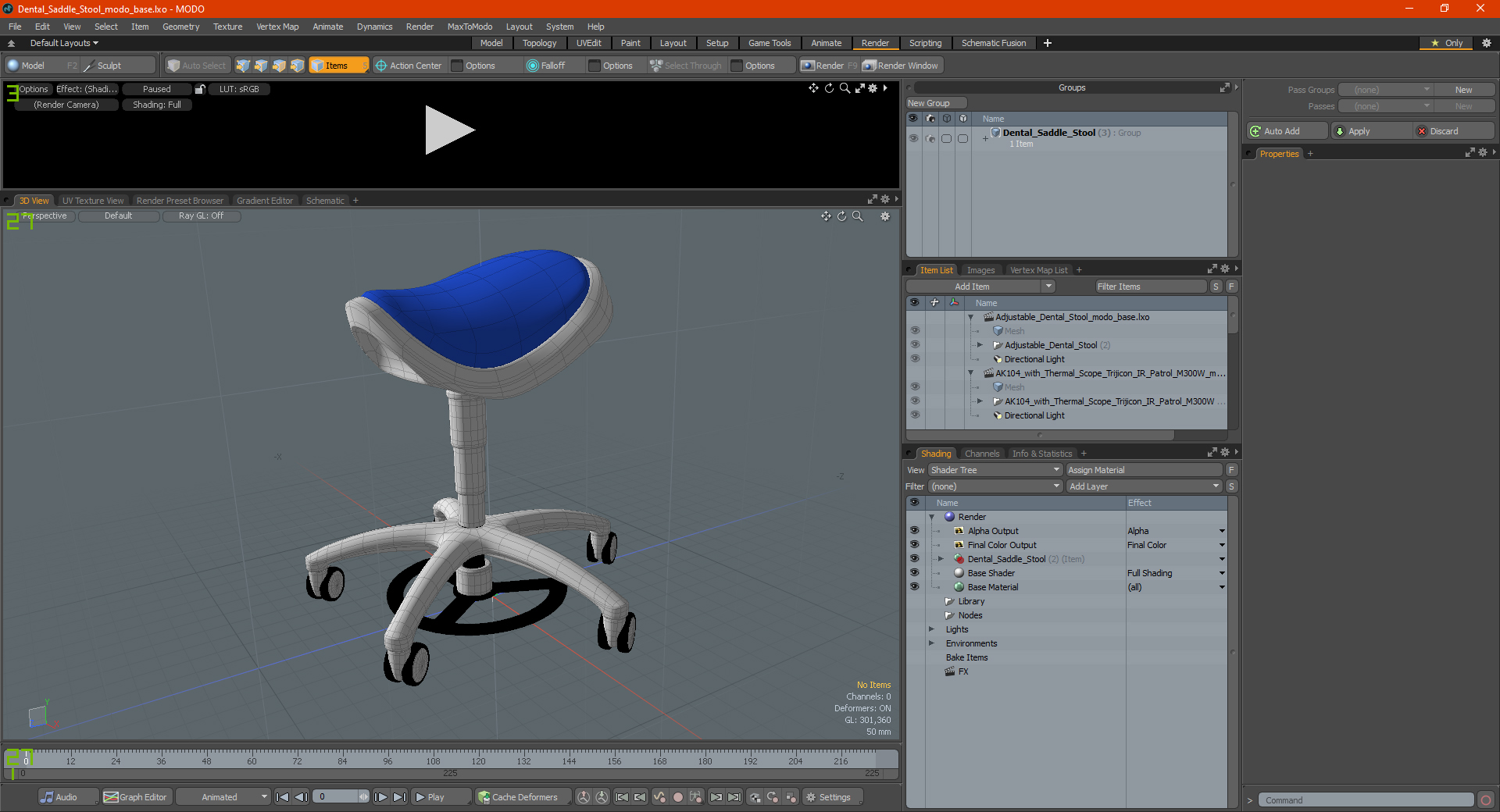 Dental Saddle Stool 3D model