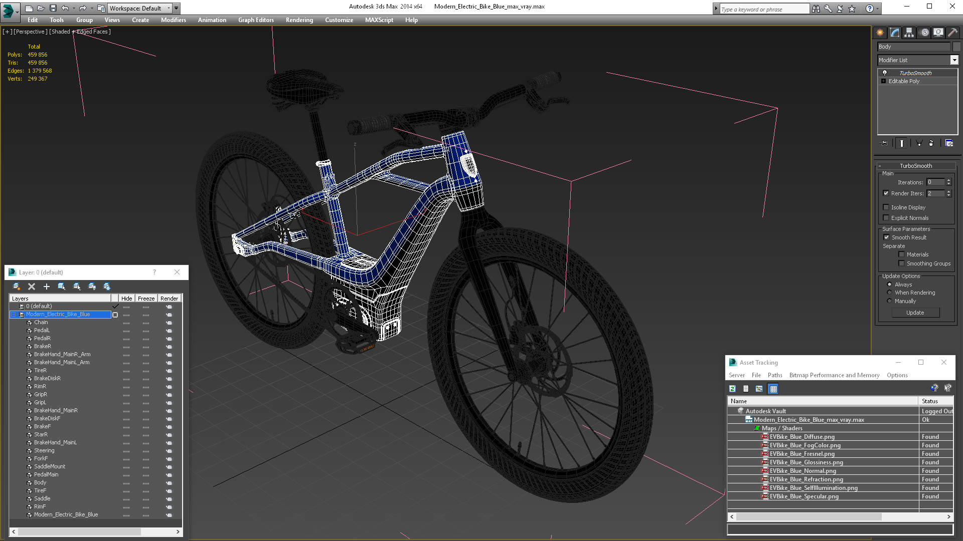 3D model Modern Electric Bike Blue