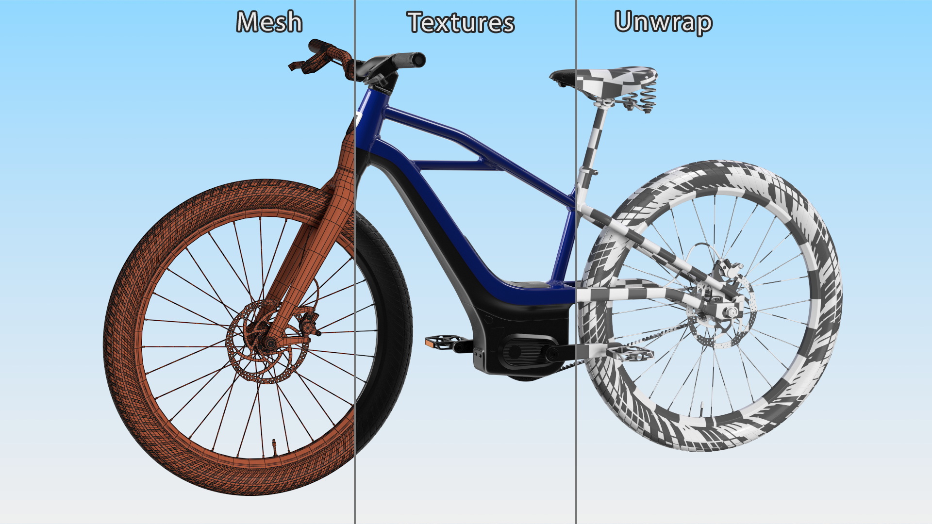 3D model Modern Electric Bike Blue