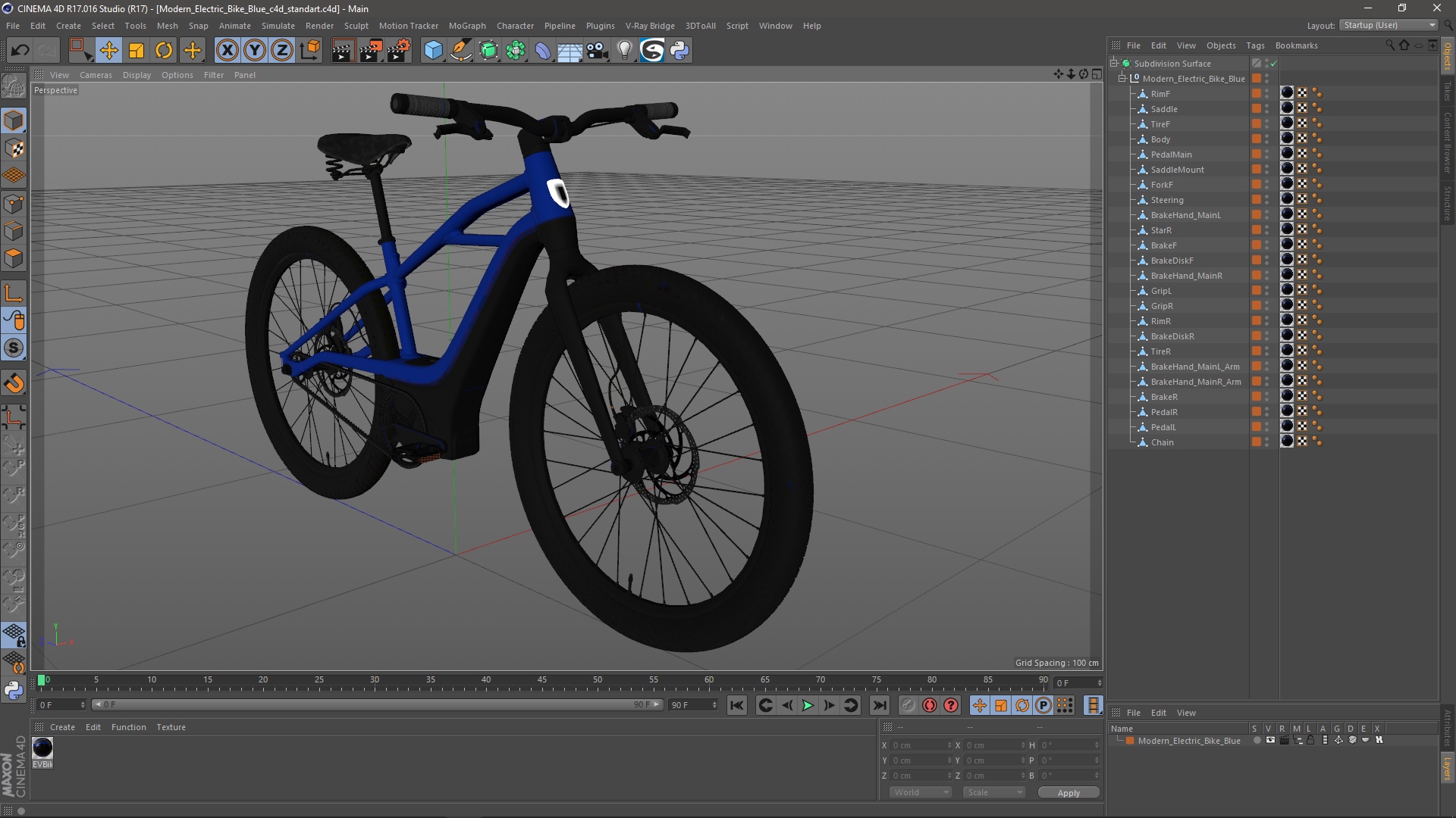 3D model Modern Electric Bike Blue