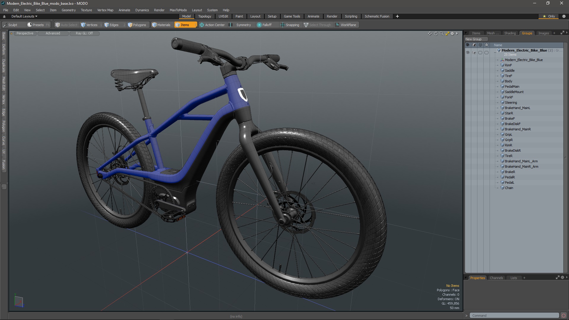 3D model Modern Electric Bike Blue