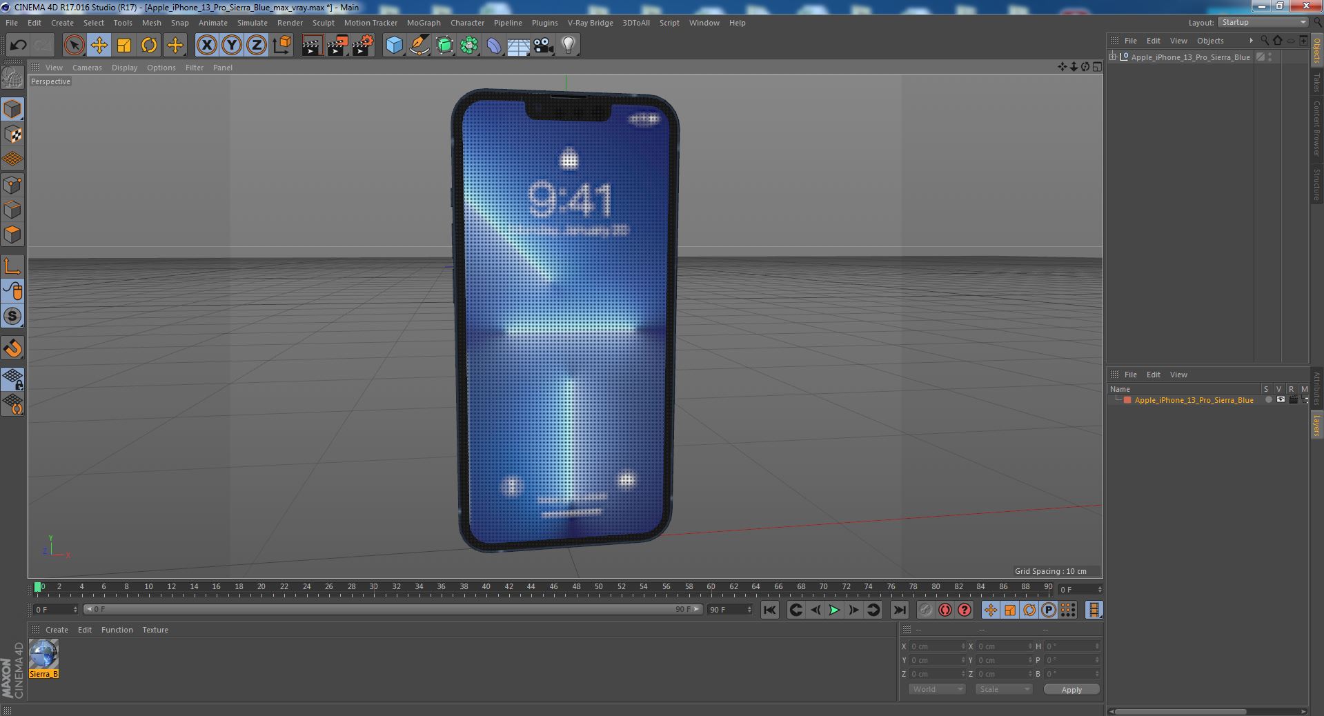 3D Apple iPhone 13 Pro Sierra Blue