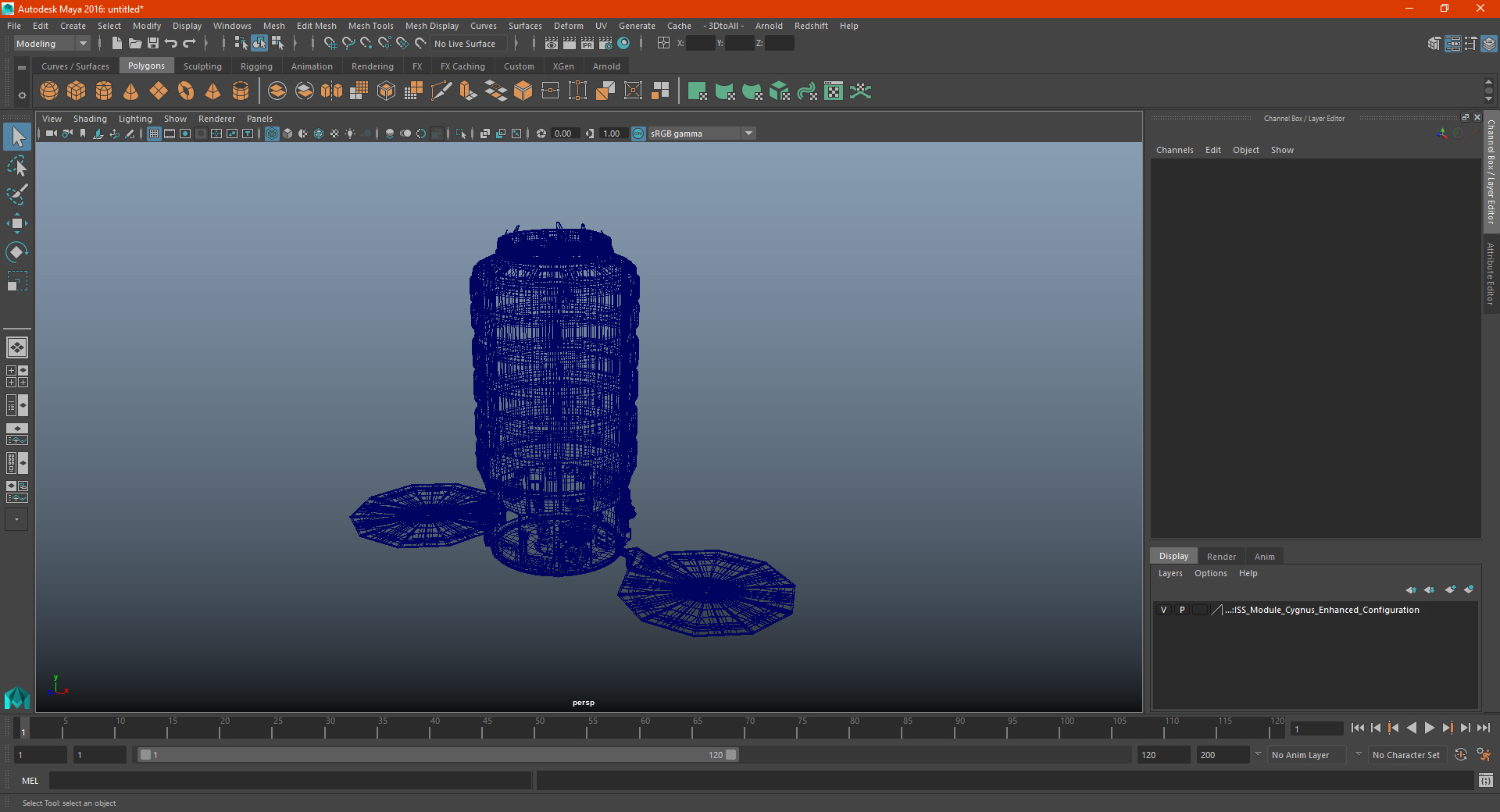 3D model ISS Module Cygnus Enhanced Configuration