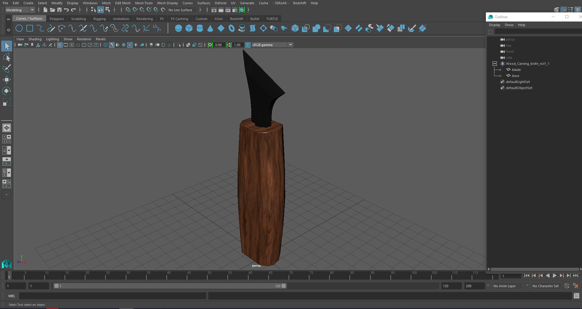 3D Wood Carving Knife model