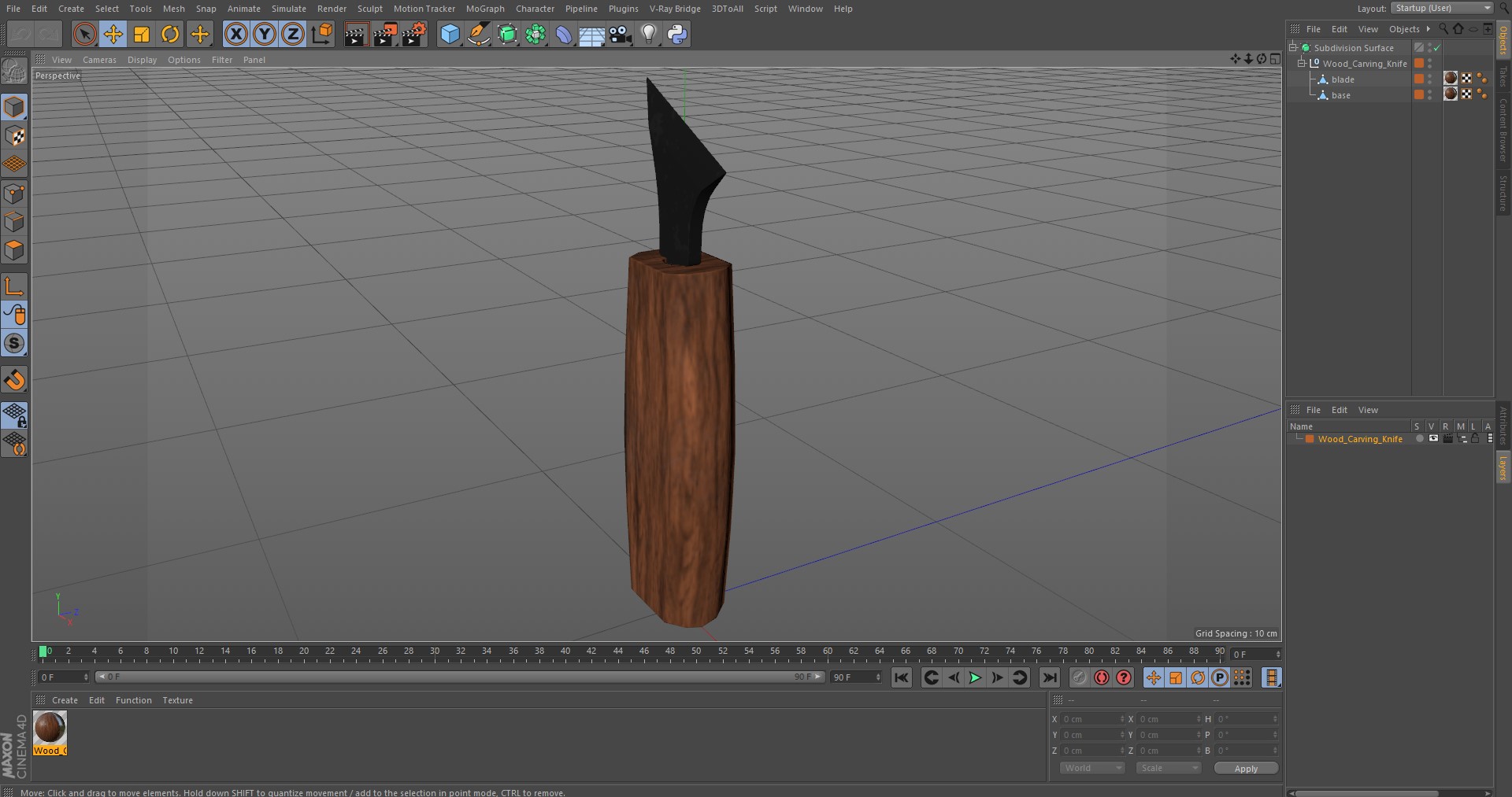 3D Wood Carving Knife model