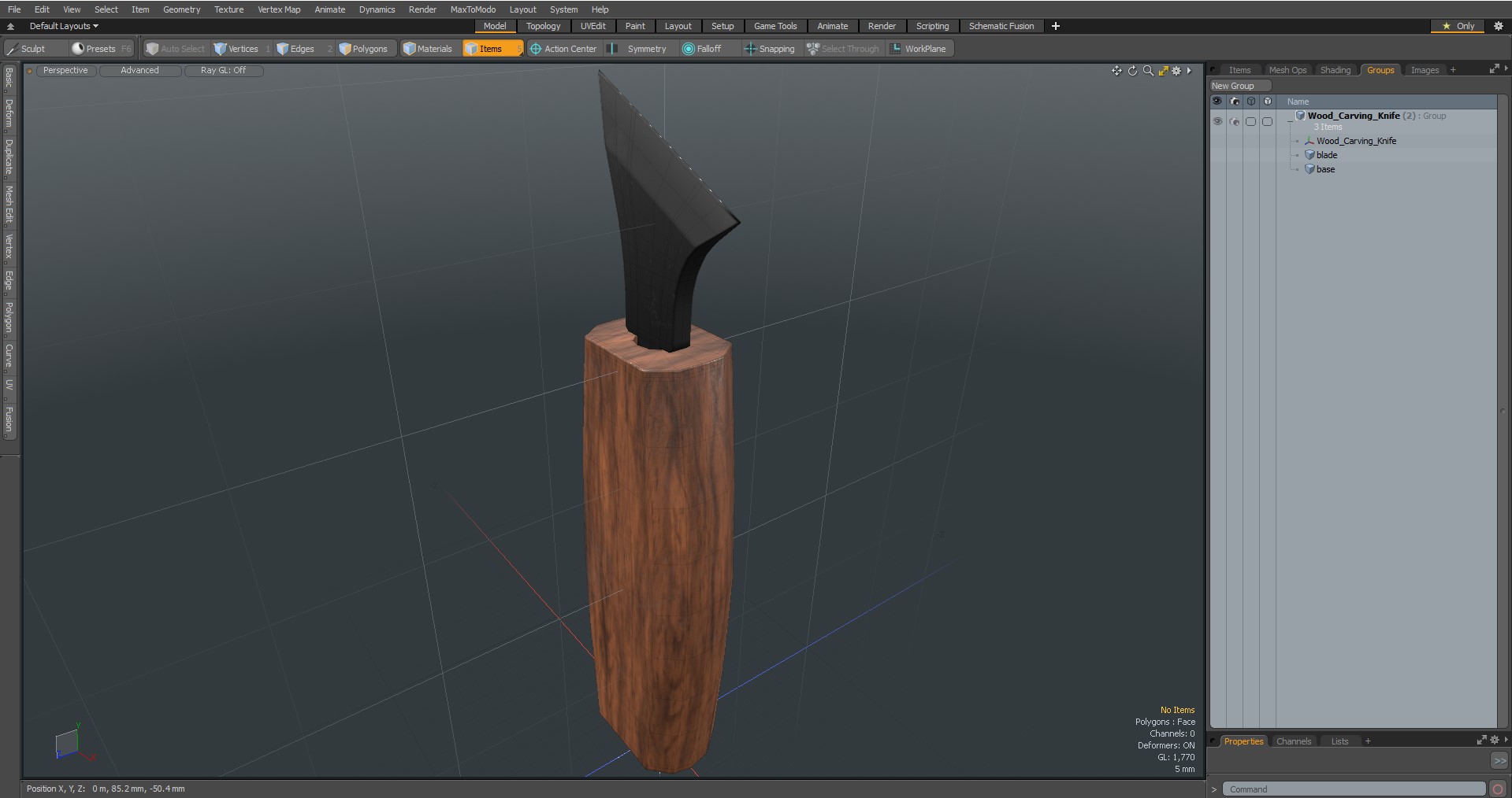 3D Wood Carving Knife model