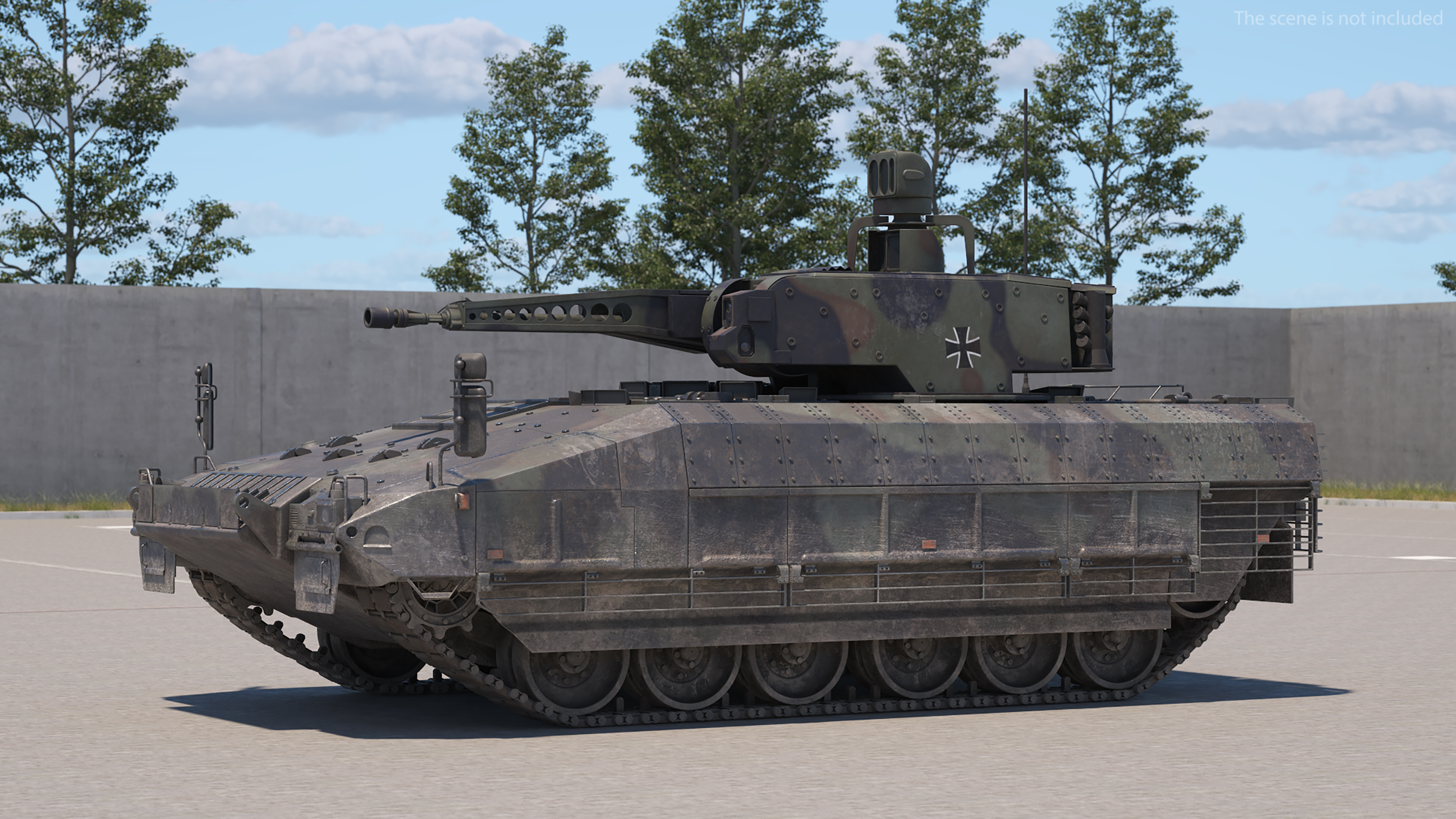 3D Puma German IFV Military Tank Green Dirty Rigged model