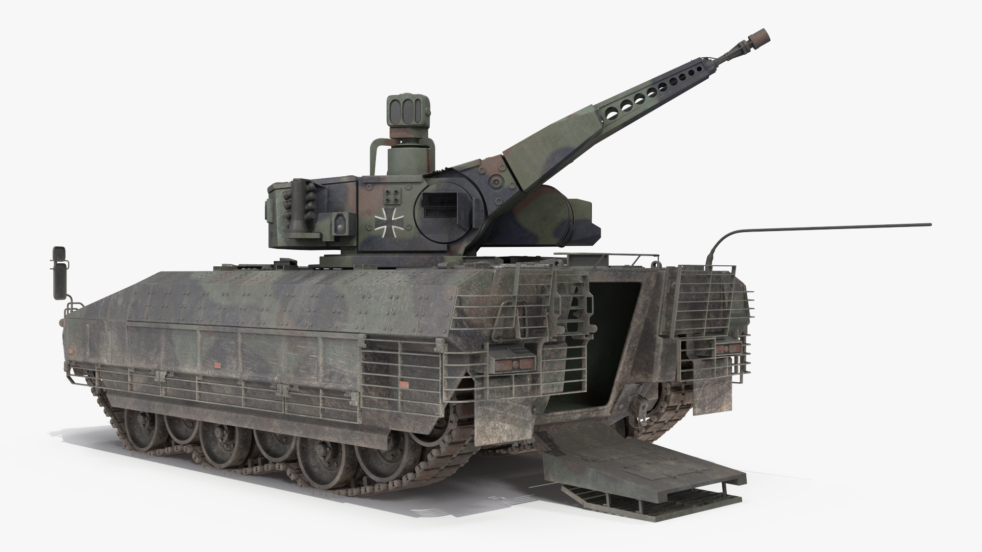 3D Puma German IFV Military Tank Green Dirty Rigged model