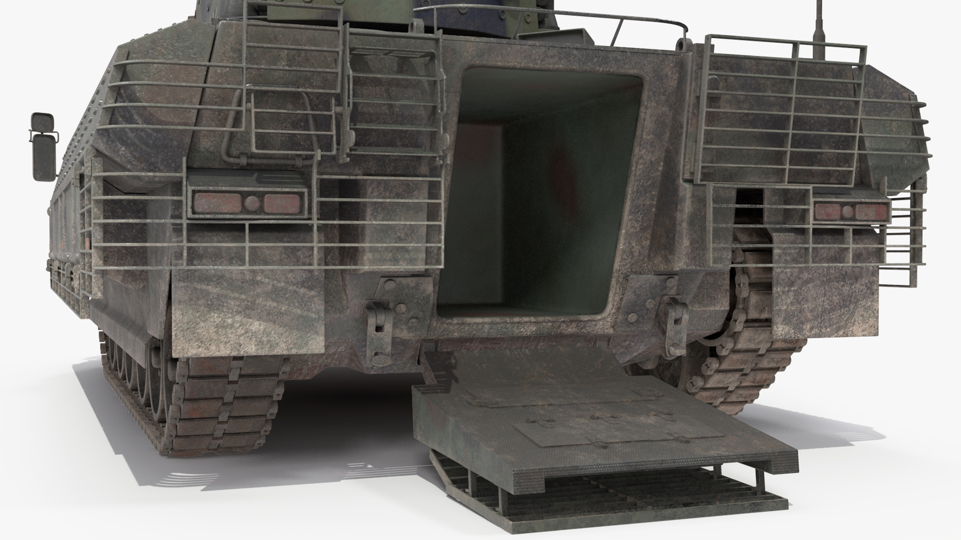 3D Puma German IFV Military Tank Green Dirty Rigged model