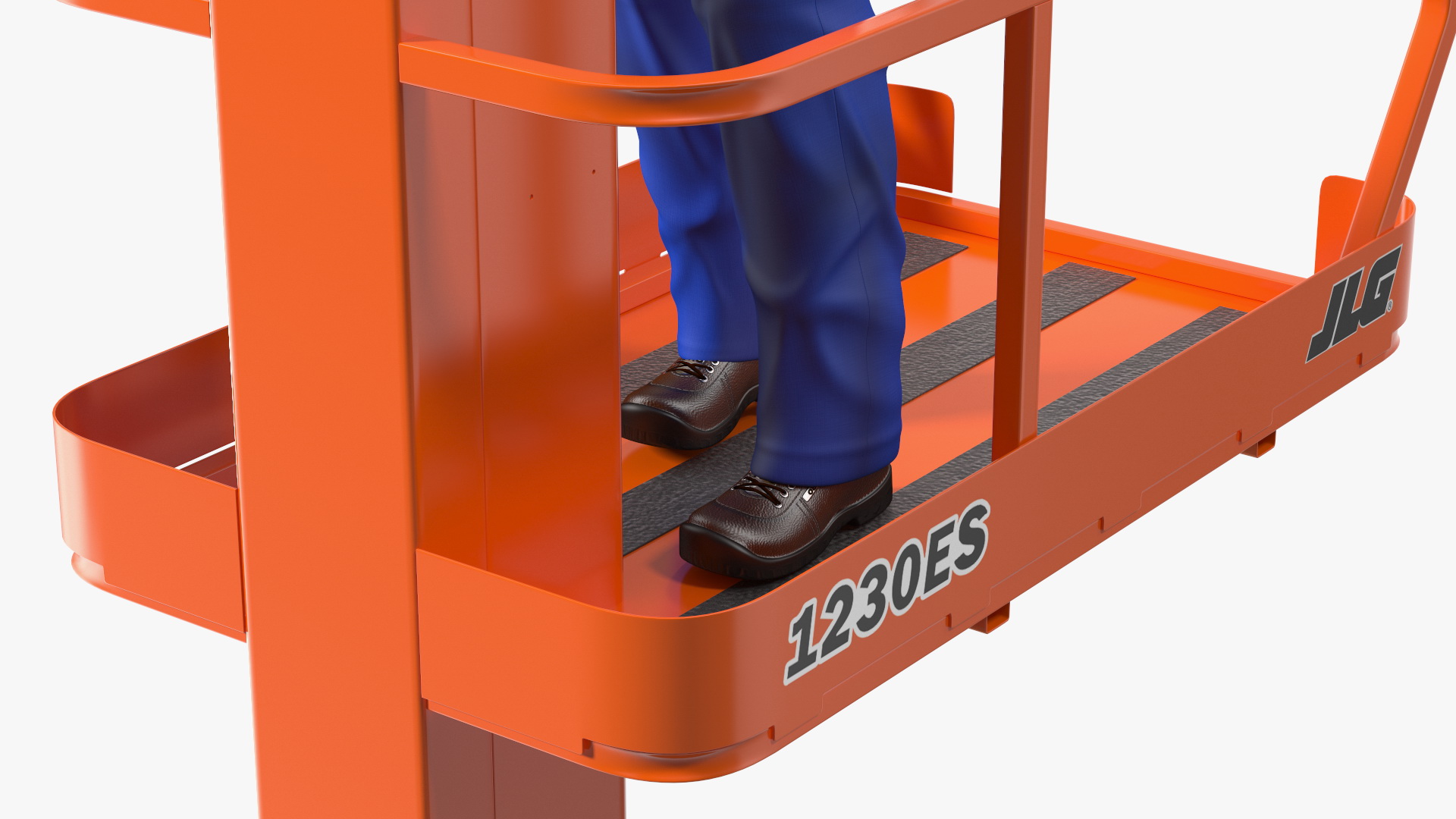 3D model Electrician Worker with JLG 1230ES Vertical Mast Lift Rigged