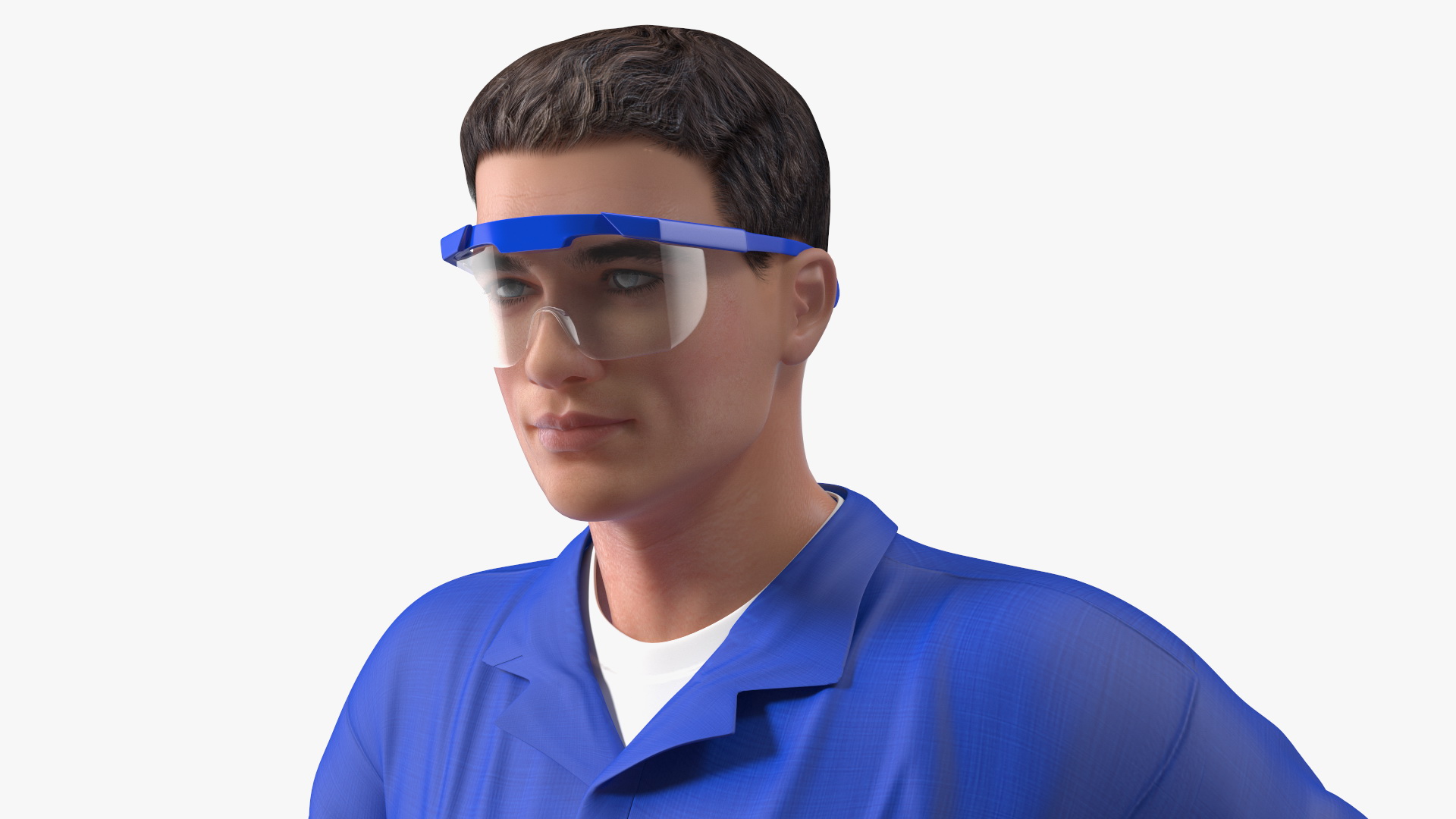 3D model Electrician Worker with JLG 1230ES Vertical Mast Lift Rigged
