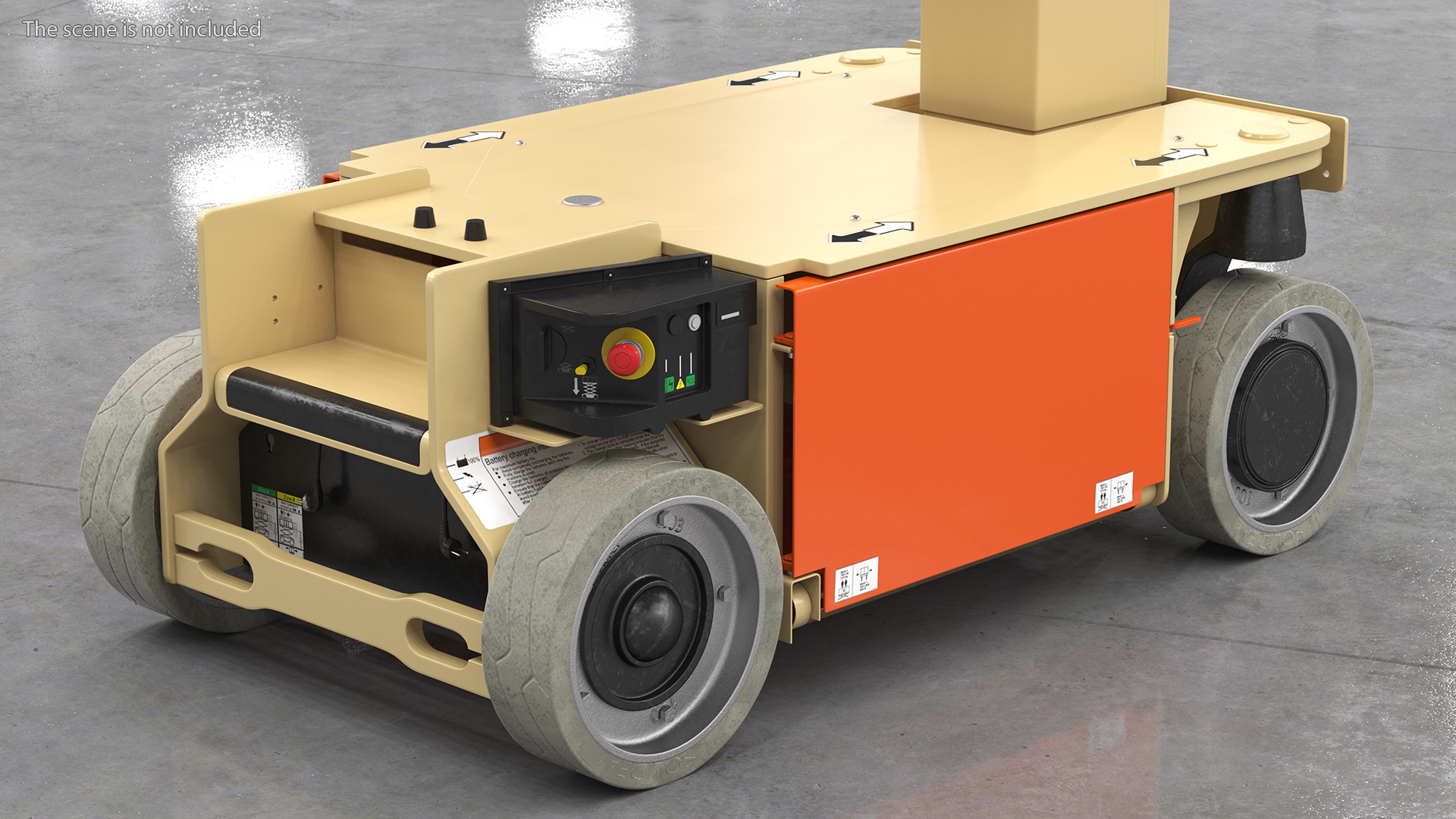 3D model Electrician Worker with JLG 1230ES Vertical Mast Lift Rigged