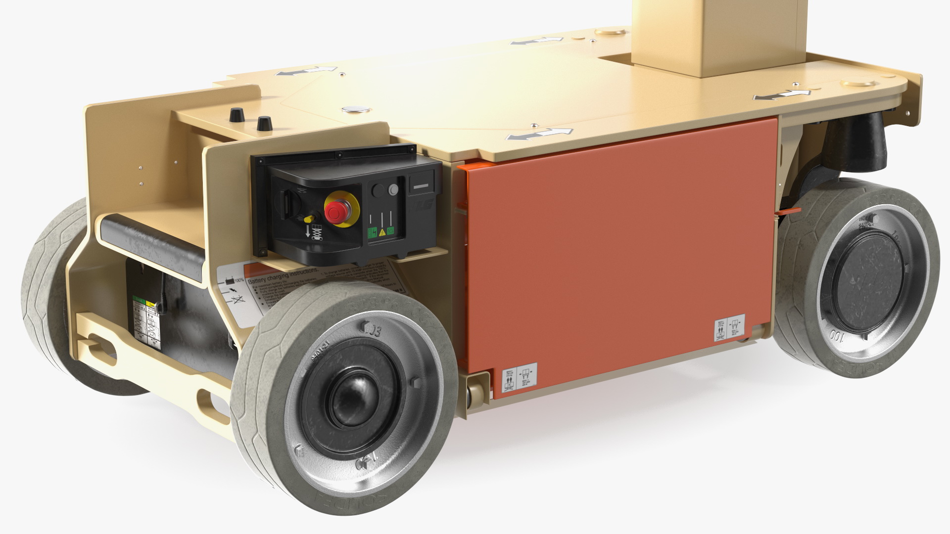3D model Electrician Worker with JLG 1230ES Vertical Mast Lift Rigged